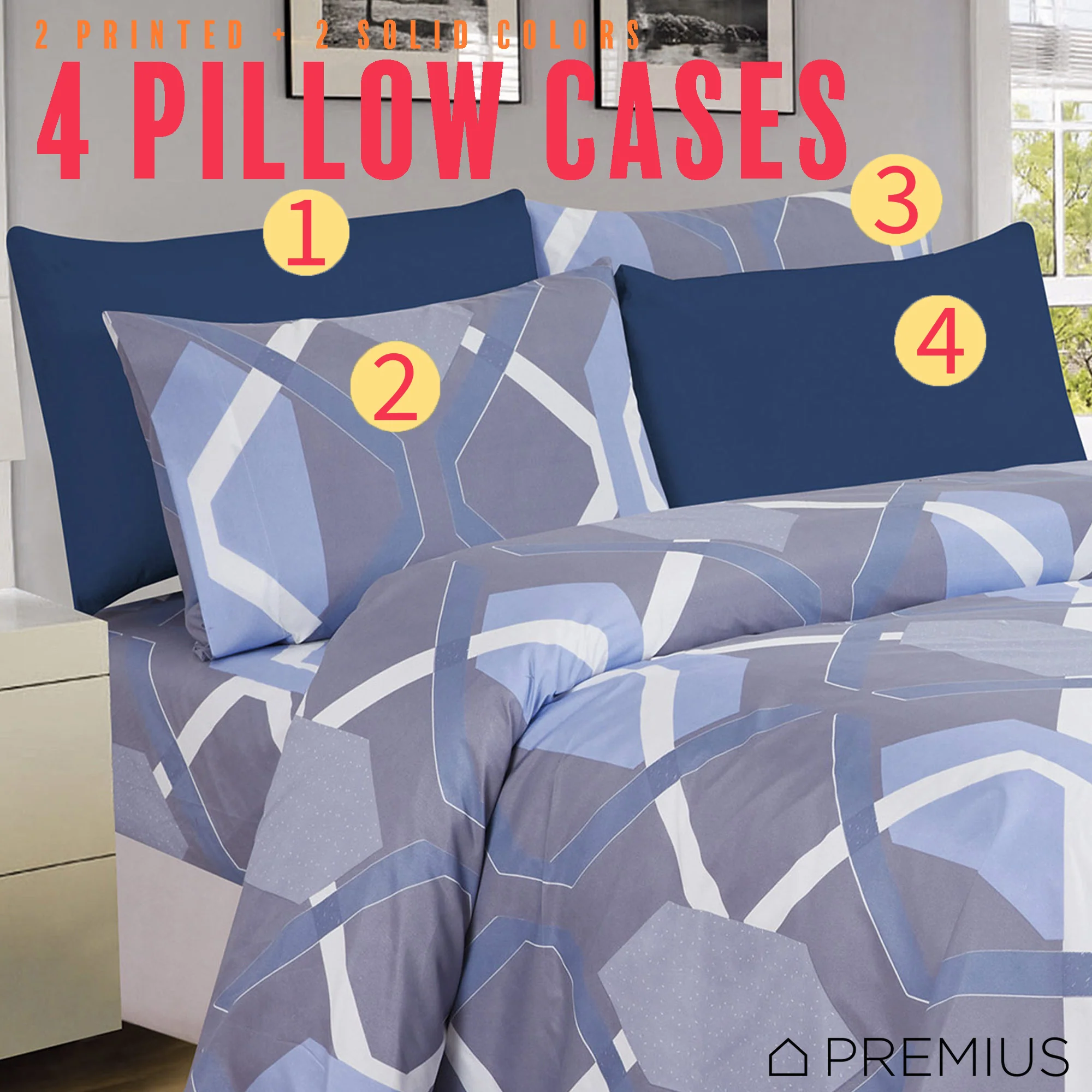 PREMIUS Premium Lyinks 4 & 6 Piece Microfiber Printed Wrinkle-Free Sheet Set - Image 7