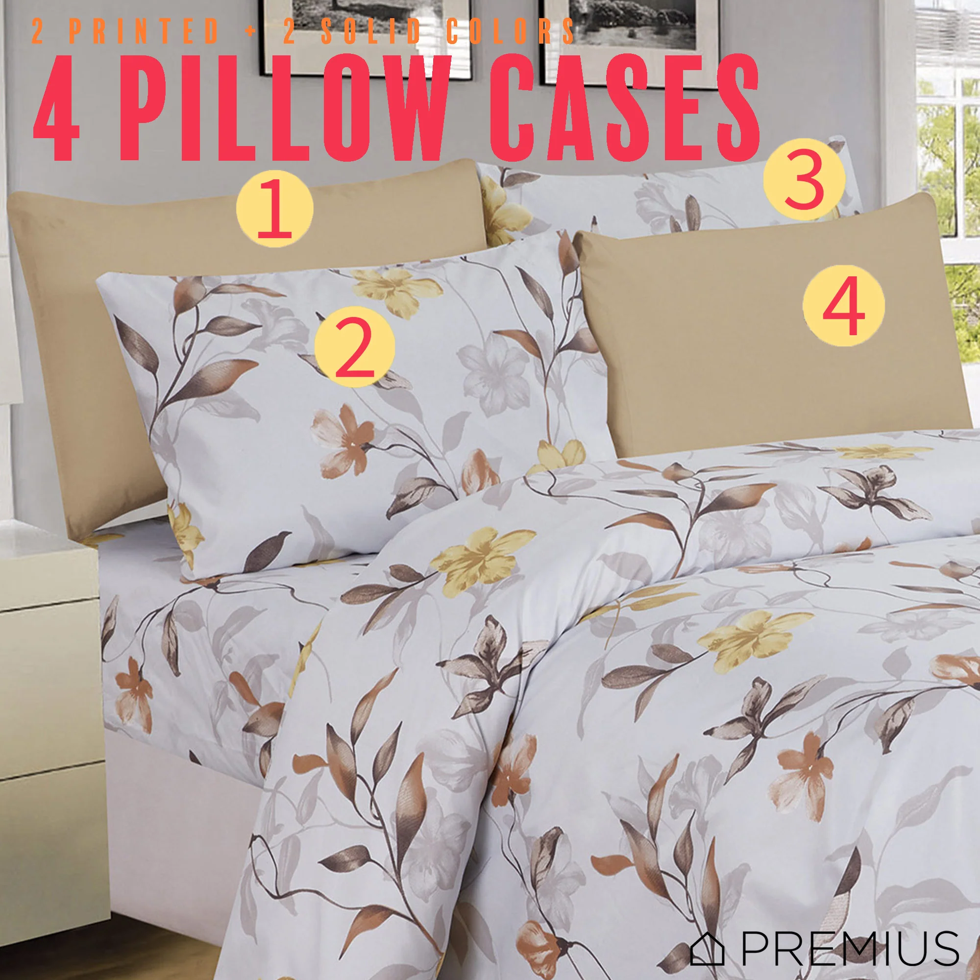 PREMIUS Premium Meadow 4 & 6 Piece Microfiber Printed Wrinkle-Free Sheet Set - Image 10