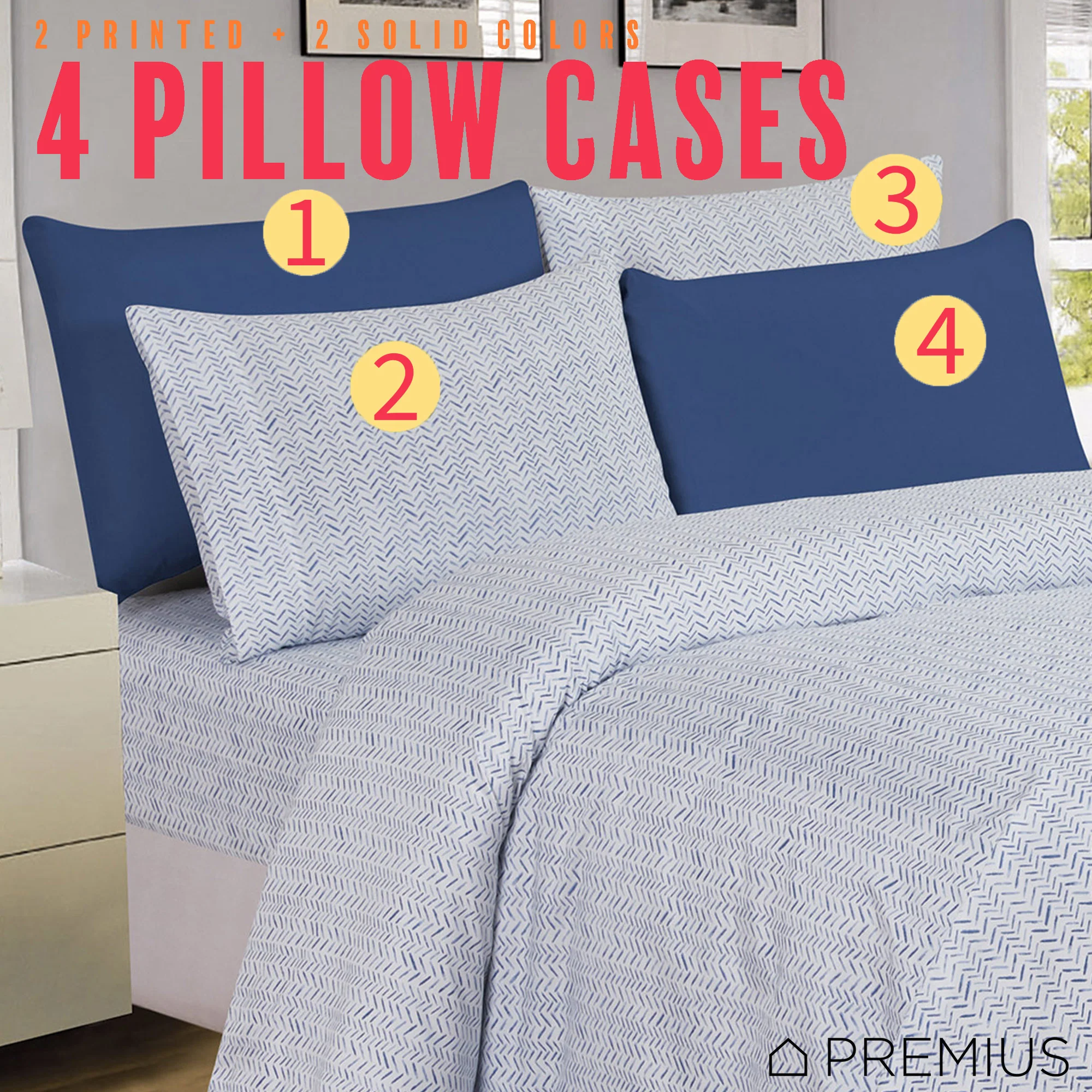 PREMIUS Premium Modern Dash 4 & 6 Piece Microfiber Printed Wrinkle-Free Sheet Set - Image 7