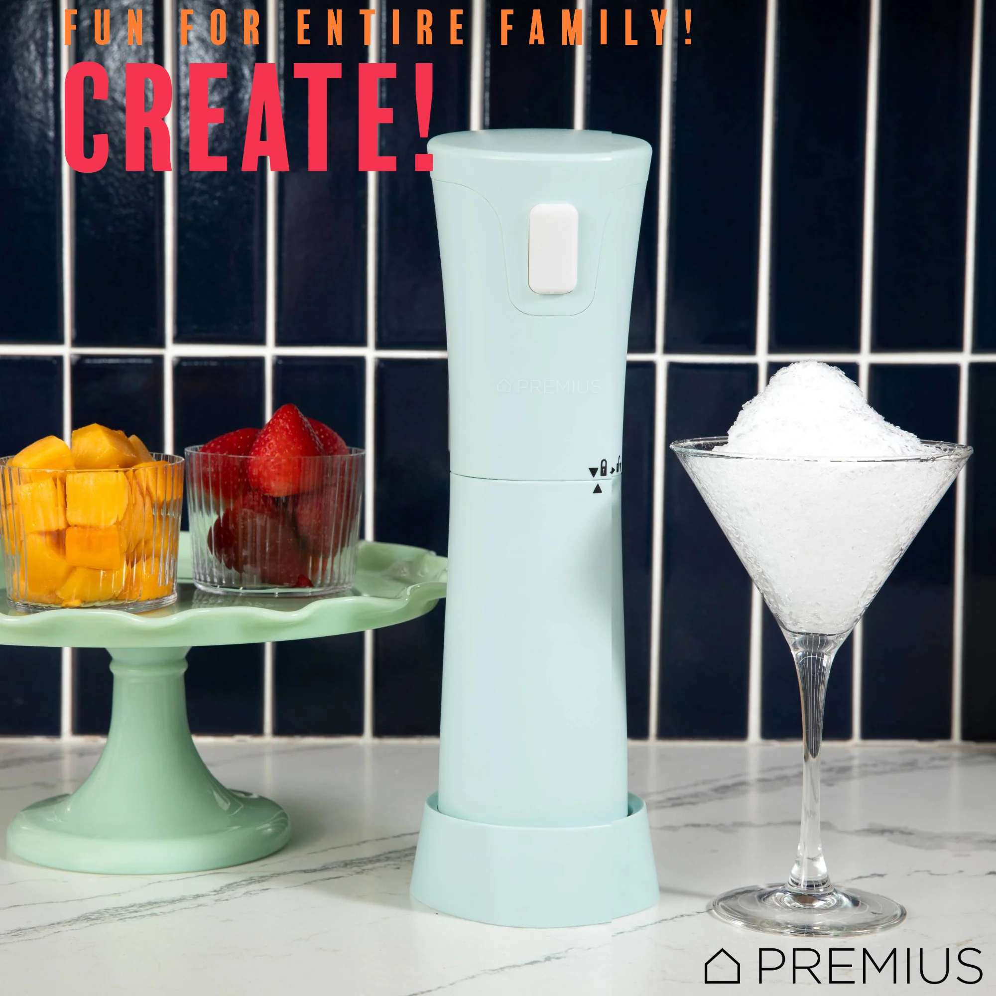 PREMIUS Rechargeable Cordless Hawaiian Shaved Ice Maker, Snow Cone Machine, Mint - Image 9