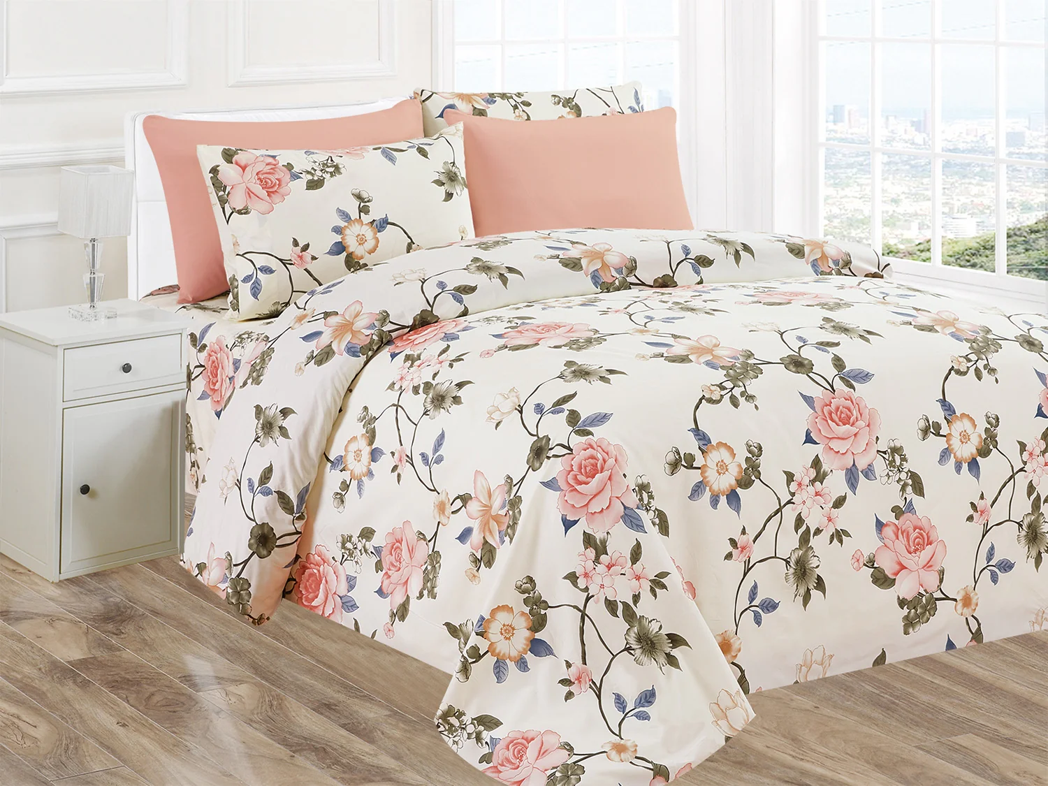Premius Rose Luxurious Wrinkle-Free Microfiber Sheet Set - Image 4