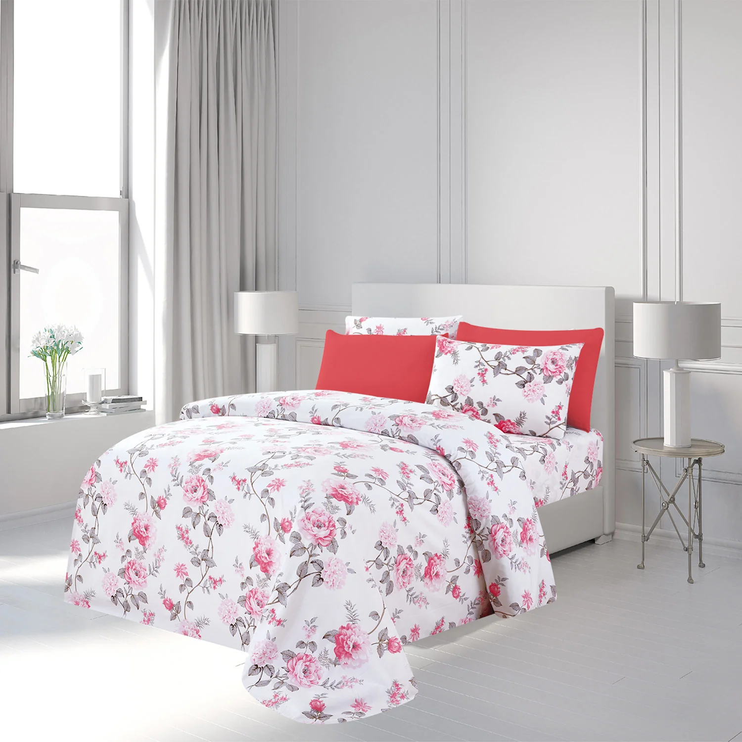 Premius Rose Premium Luxurious Wrinkle-Free Microfiber Sheet Set - Image 2