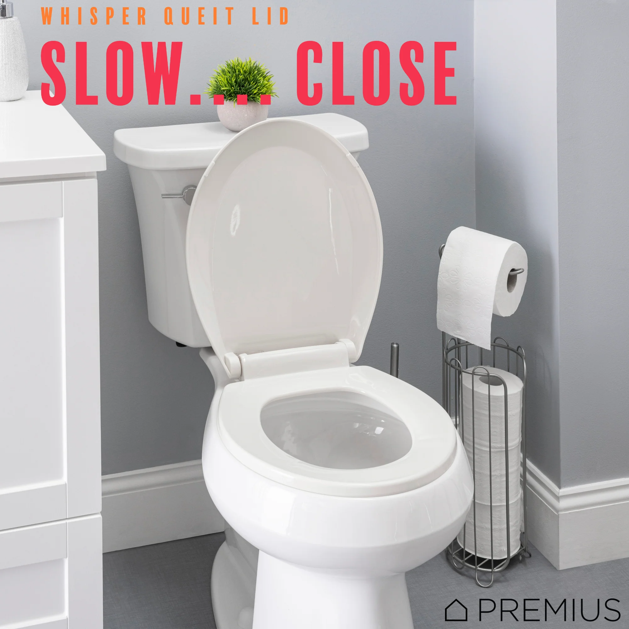PREMIUS Slow Close Beveled Plastic Toilet Seat, Standard Round, 17 Inches - Image 11