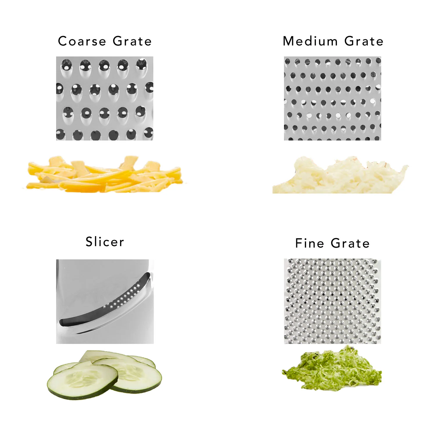 Premius Stainless Steel Box Grater With 4 Sides, Black - Image 2