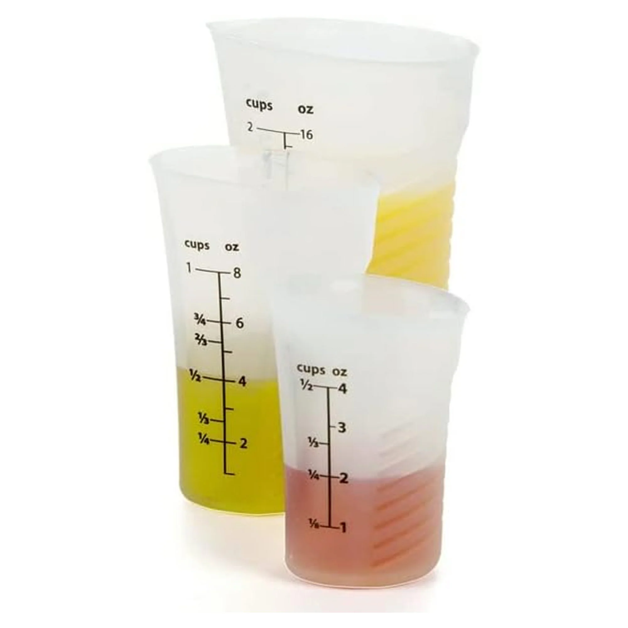 Prep Solutions 3 Pieces High Heat Silicone Measuring Cups Set, Clear - Image 5