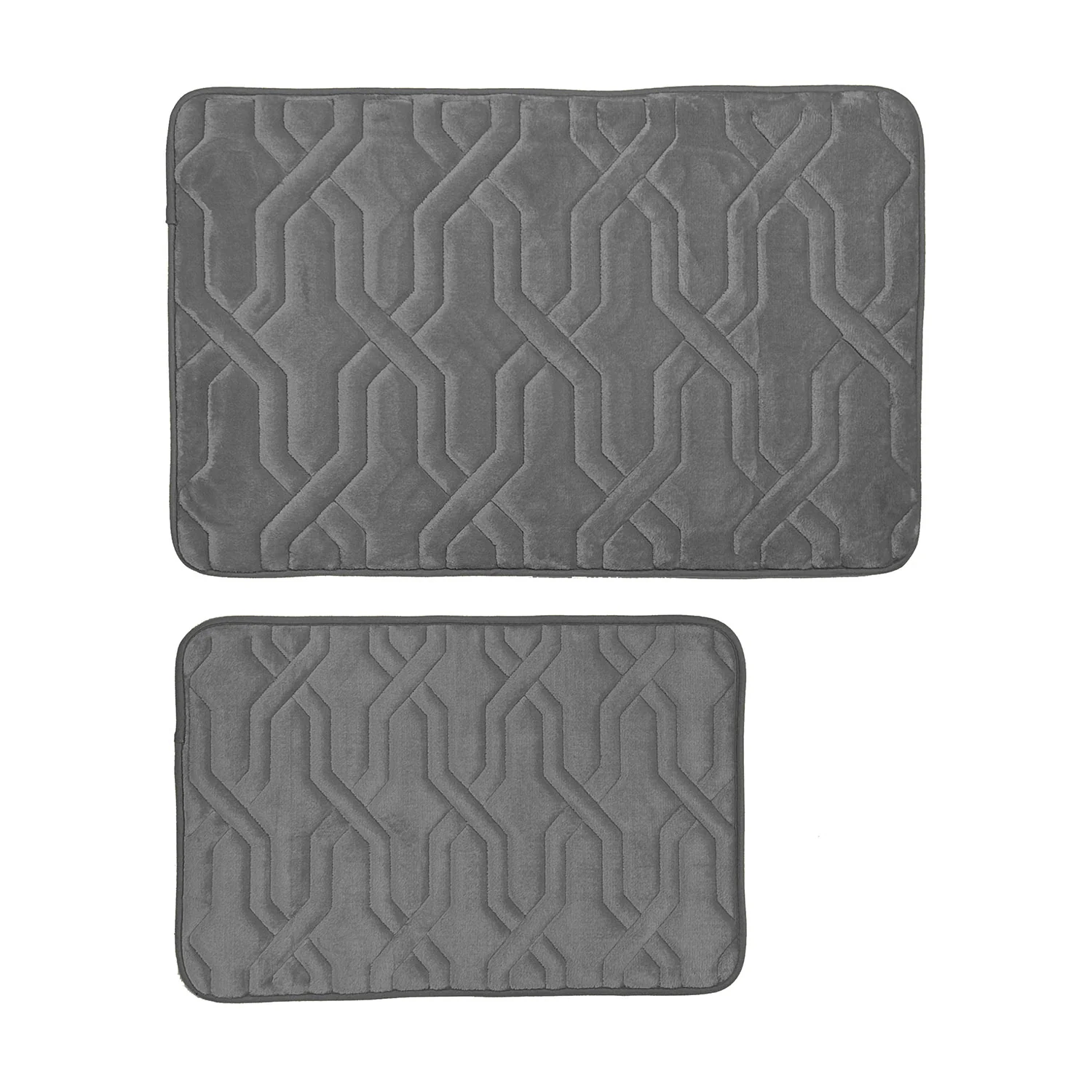 Priscilla Trellis Design 2 Piece Memory Foam Bath Rugs, 17x24-20x30 Inches - Image 6