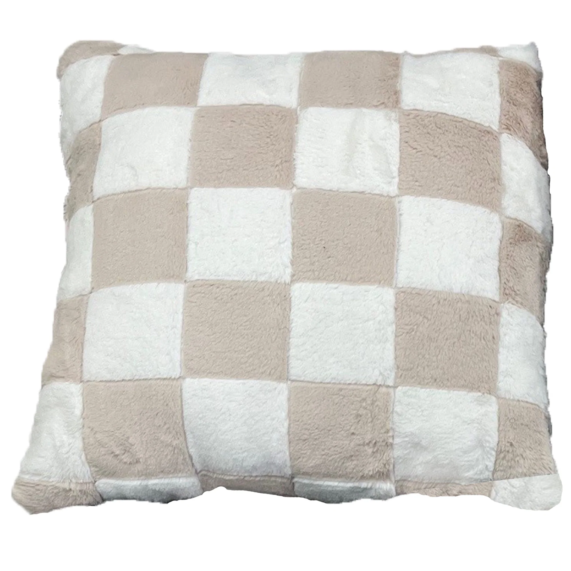Raceway Checkered Faux Fur Throw Pillow, 20x20 Inches - Image 6