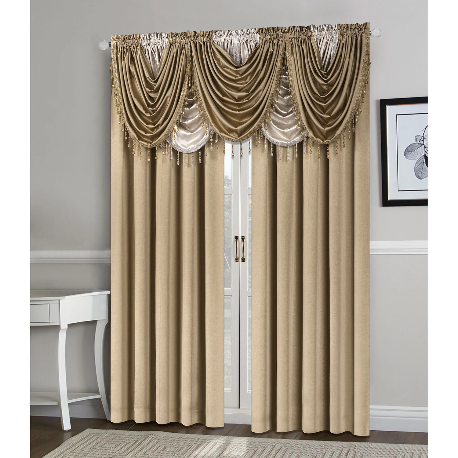 Regency Crushed Satin Rod Pocket Window Panel and Valance Treatments, All Sold Separately - Image 22