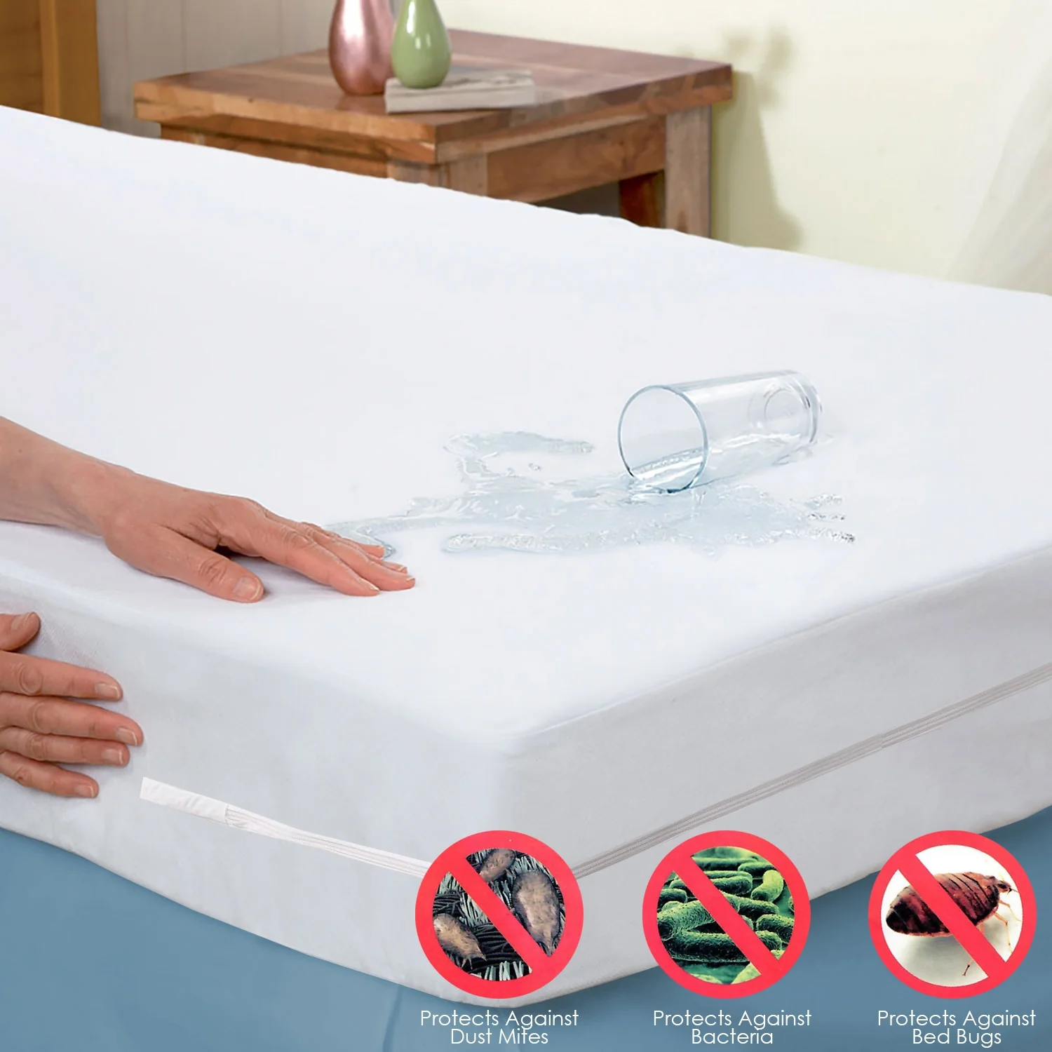 Rest Safe Waterproof Zippered Mattress Protector Cover - Image 4