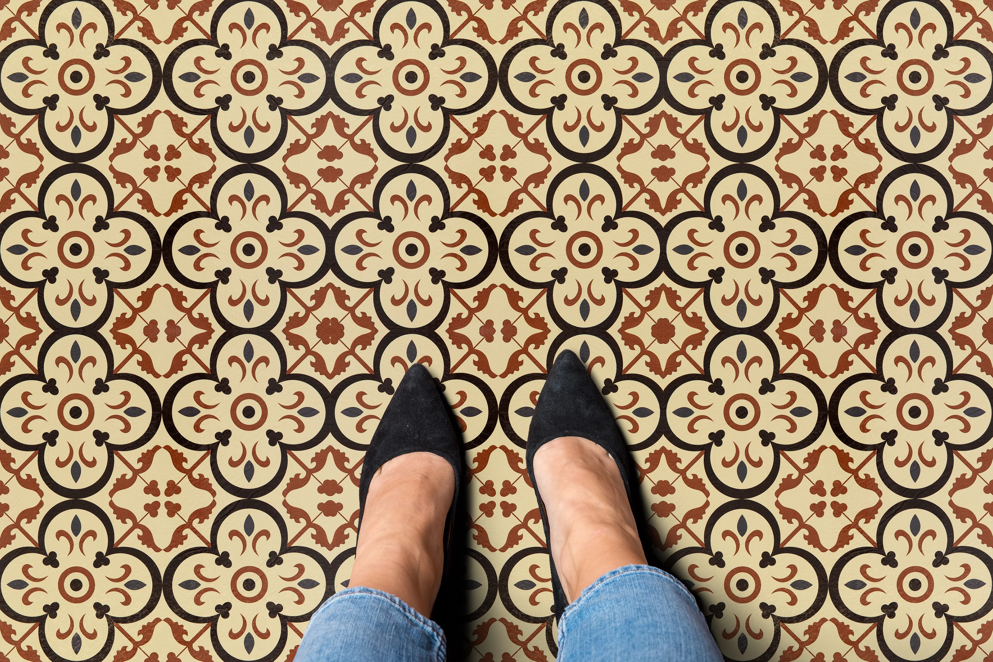 Retro 12x12 Self Adhesive Vinyl Floor Tile - Burch - 20 Tiles/20 sq. ft. - Image 2
