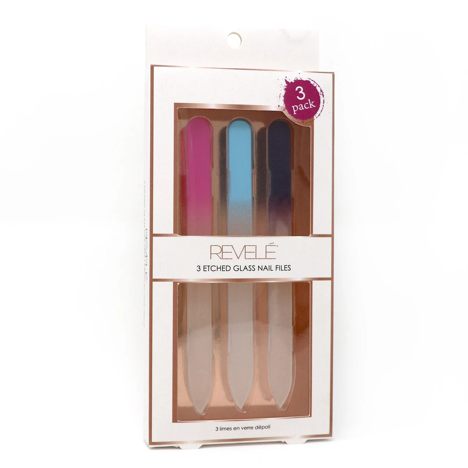 REVELE 3-Pack Etched Glass Nail File