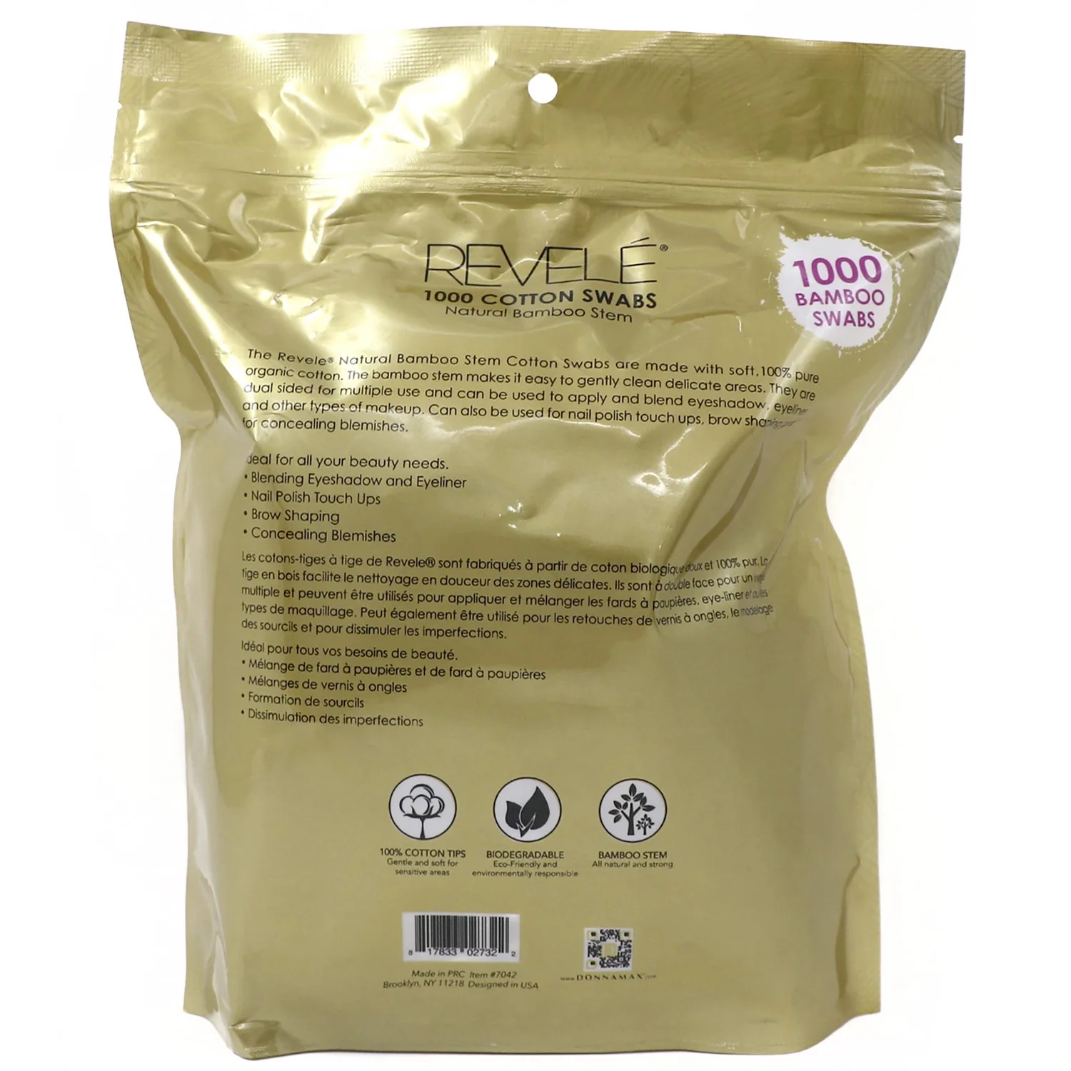 REVELE Bamboo Stick Cotton Swabs, 1000 Count - Image 2