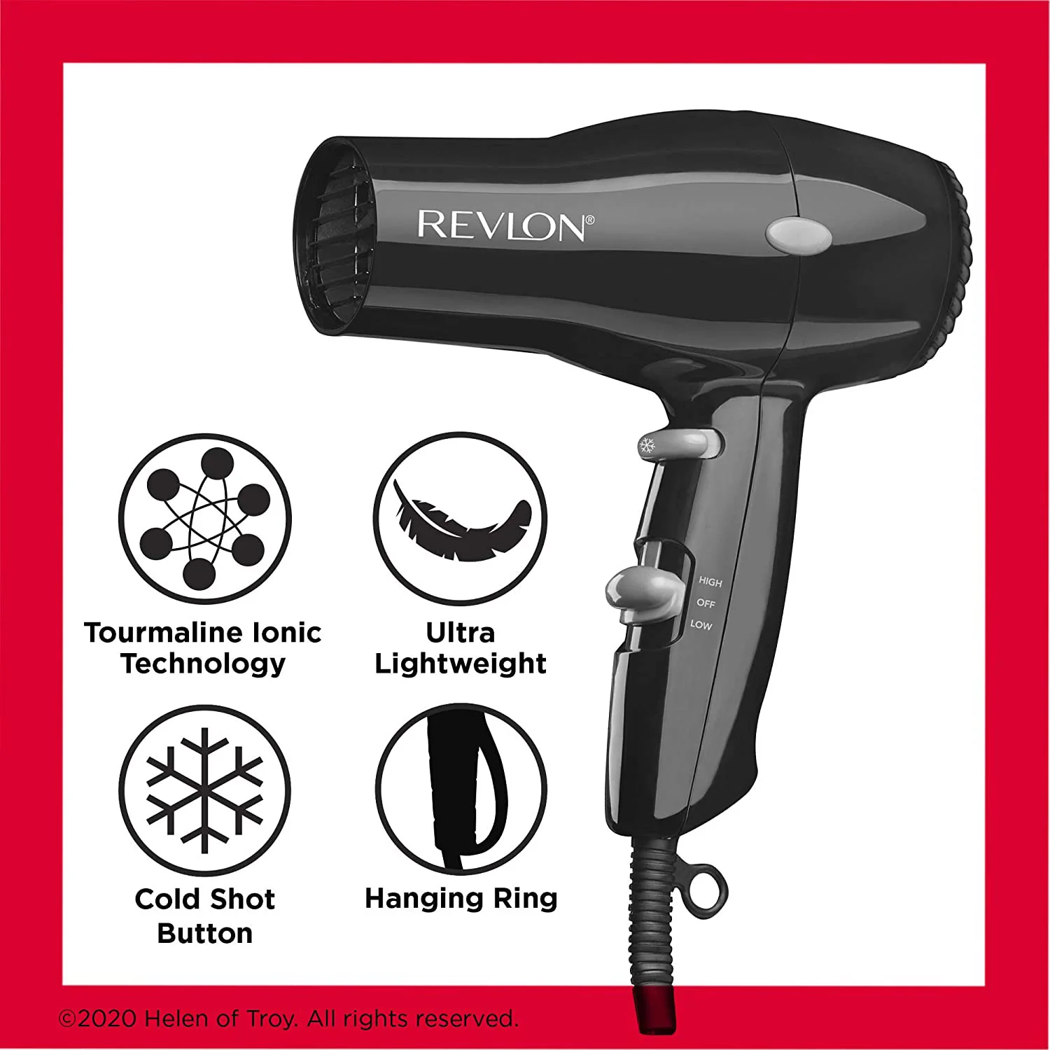 Revlon Essential Lightweight Compact Travel Hair Dryer, Black, 1875 Watts - Image 5