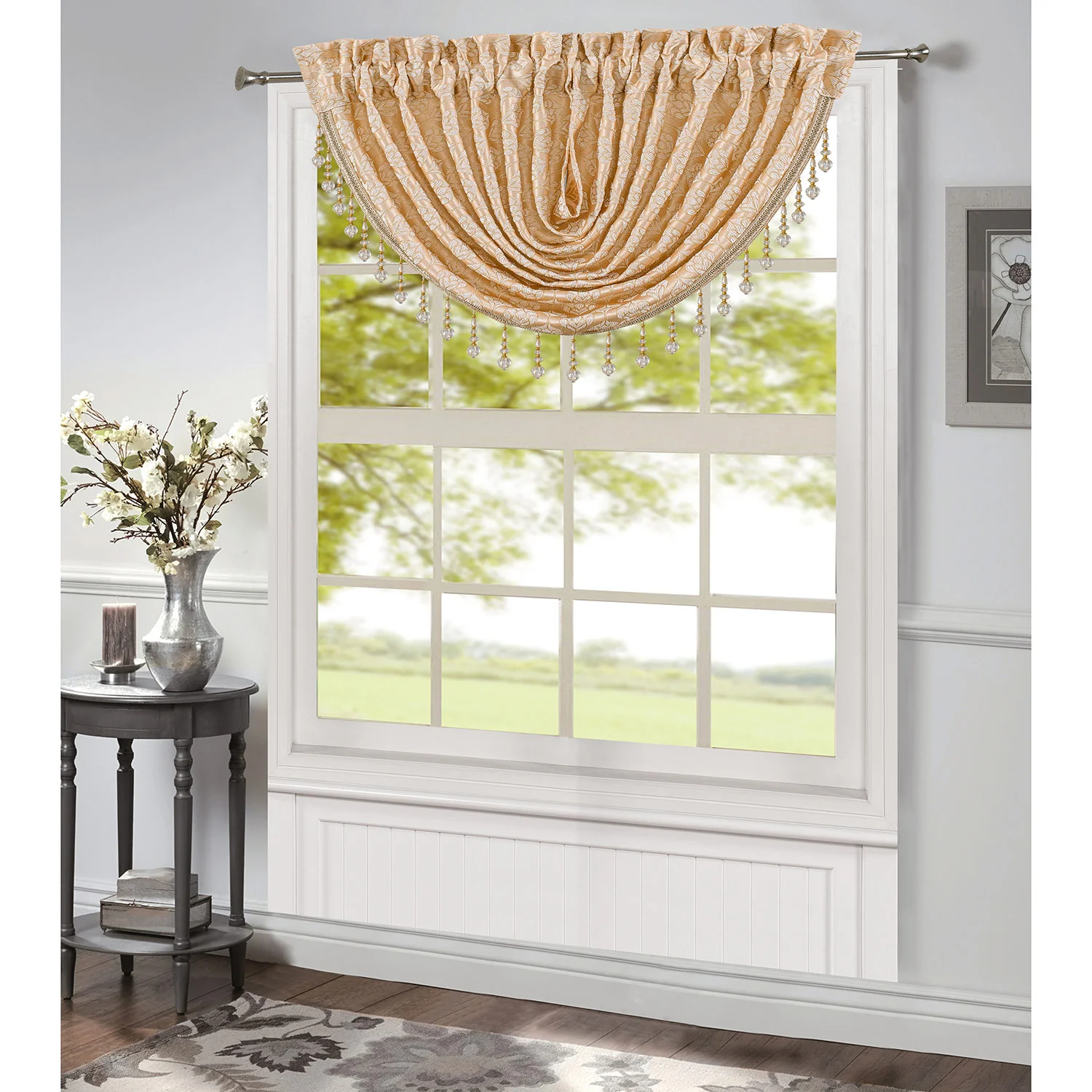 Robin Jacquard Rod Pocket Window Panel and Valance Treatment, All Sold Separately - Image 11