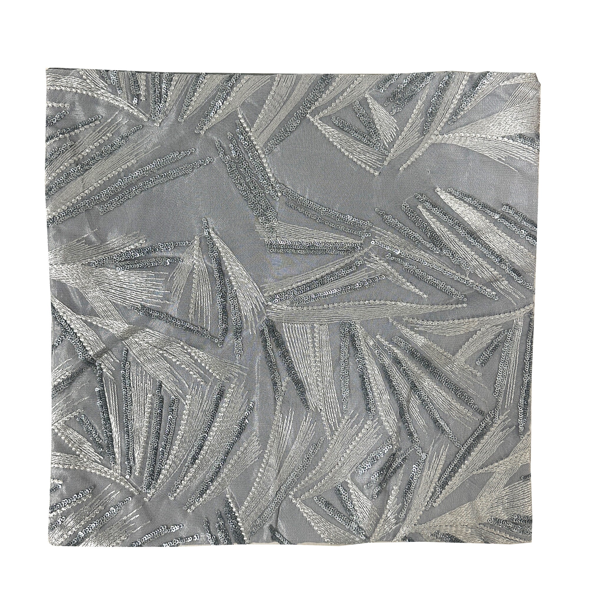Rosetta Wheat Spikelets Pattern Decorative Cushion Cover, Silver, 18x18 Inches - Image 2