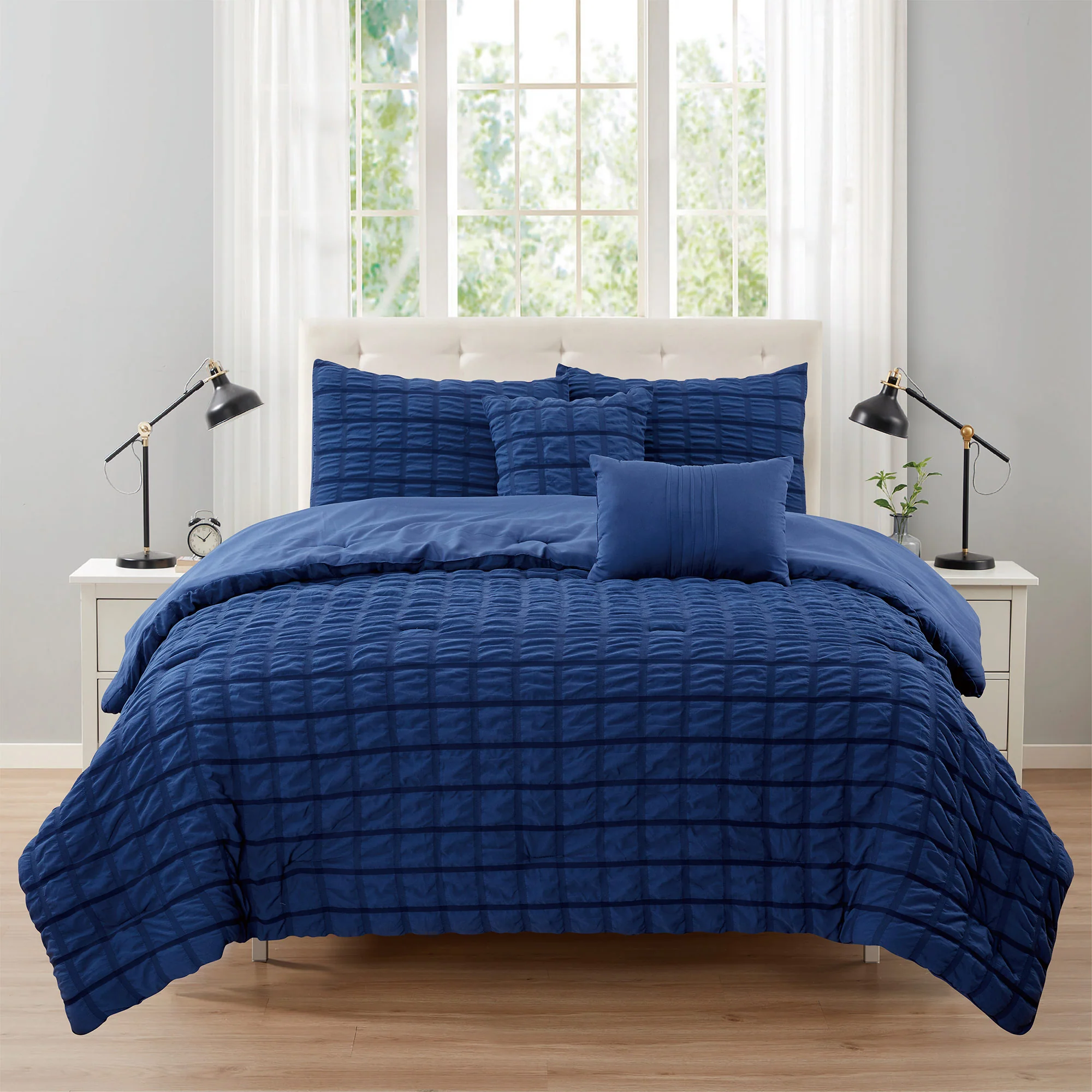 Rowan 5 Piece Puffy Seersucker Comforter Set - Image 7