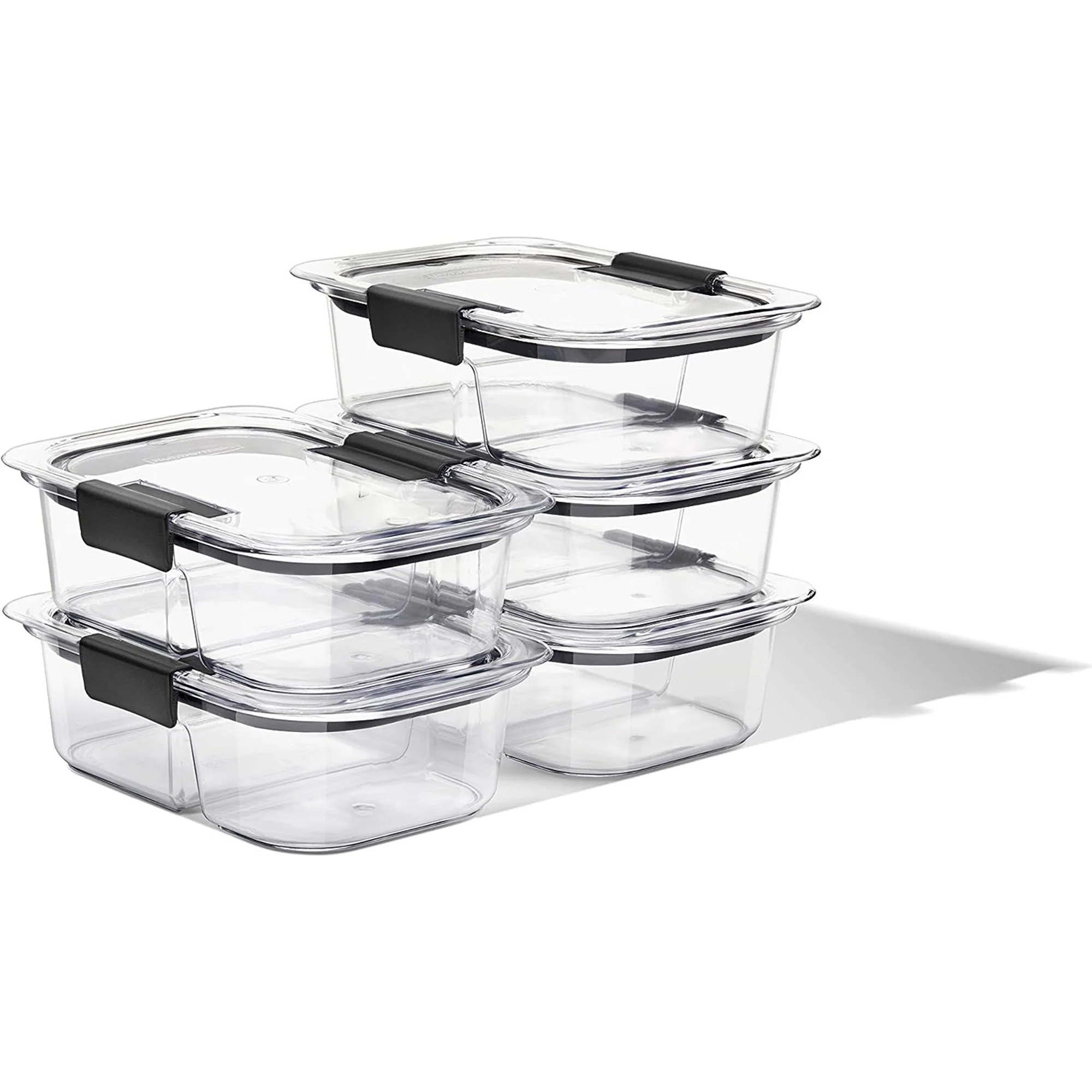 Rubbermaid Brilliance 10-Piece Plastic Meal Preparation Set with Built in Dividers, Clear - Image 2