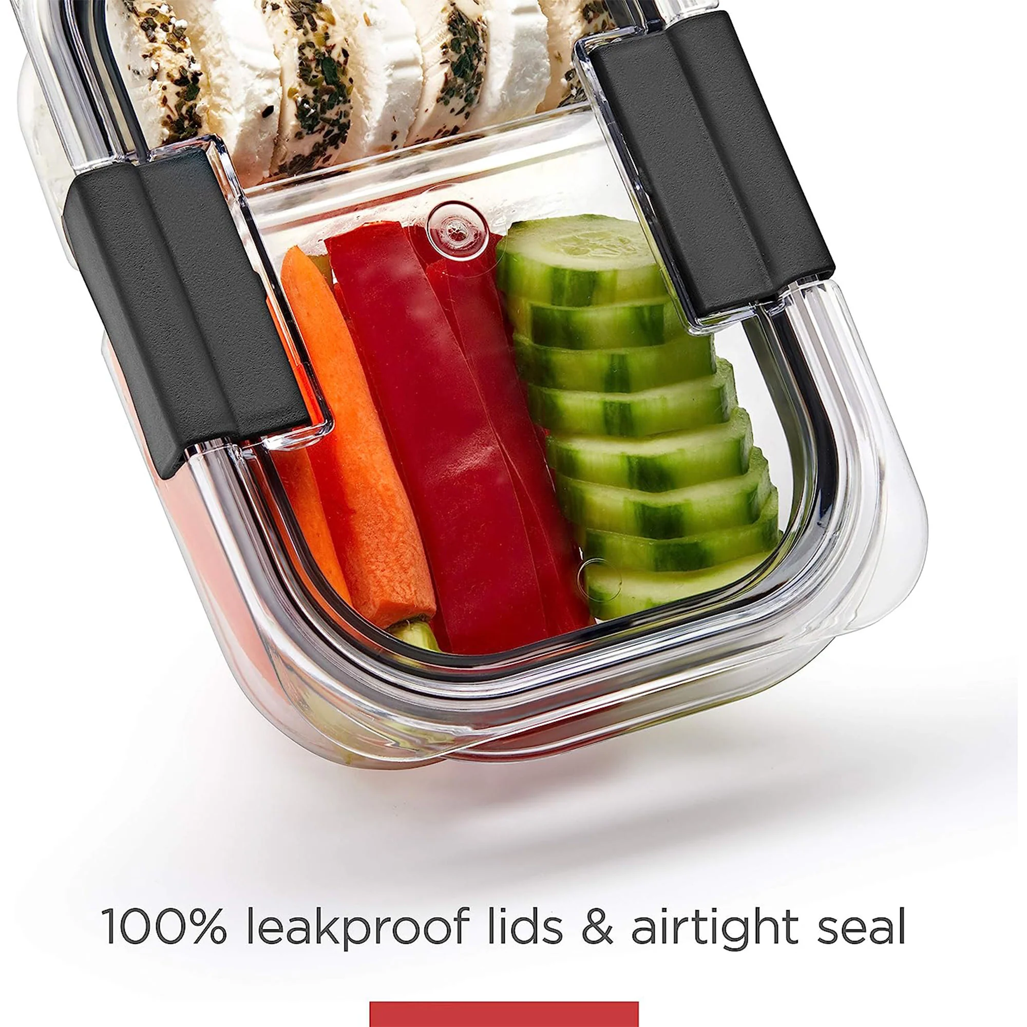 Rubbermaid Brilliance 10-Piece Plastic Meal Preparation Set with Built in Dividers, Clear - Image 6