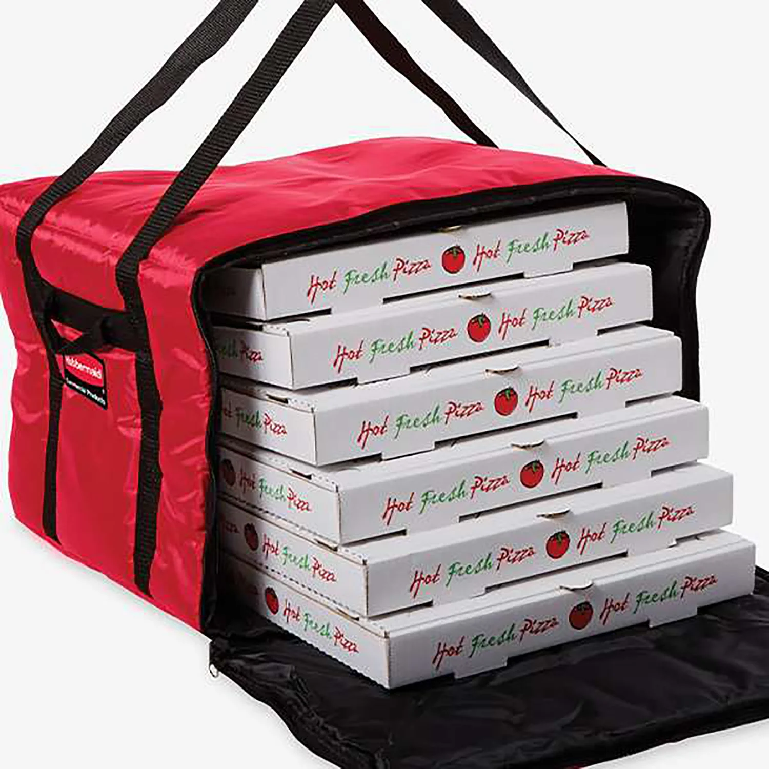 Rubbermaid Commercial Insulated Pizza and Food Delivery Bag, Large, 17 Inch, Red, Fits 6 Pizzas - Image 4