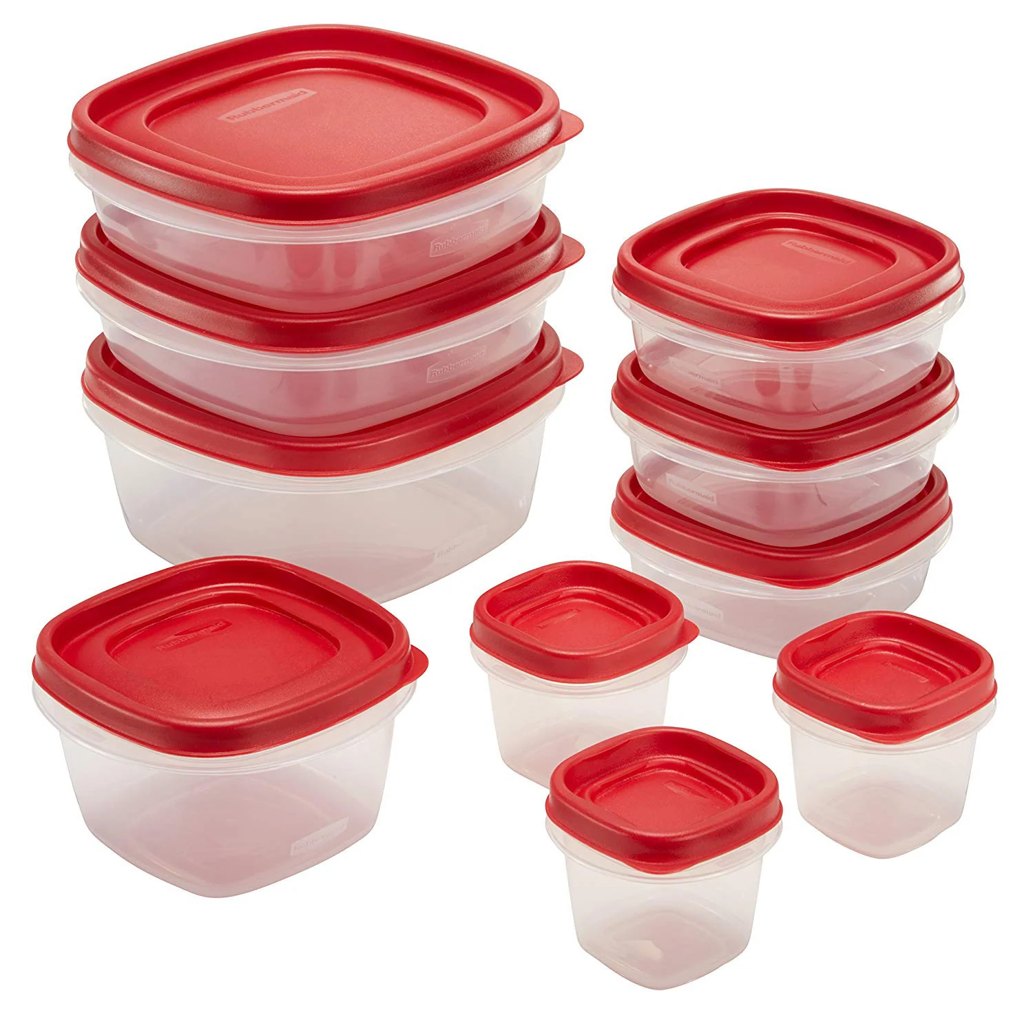 Rubbermaid Easy Find Lids Food Storage Containers 20-Piece Set, Red - Image 3