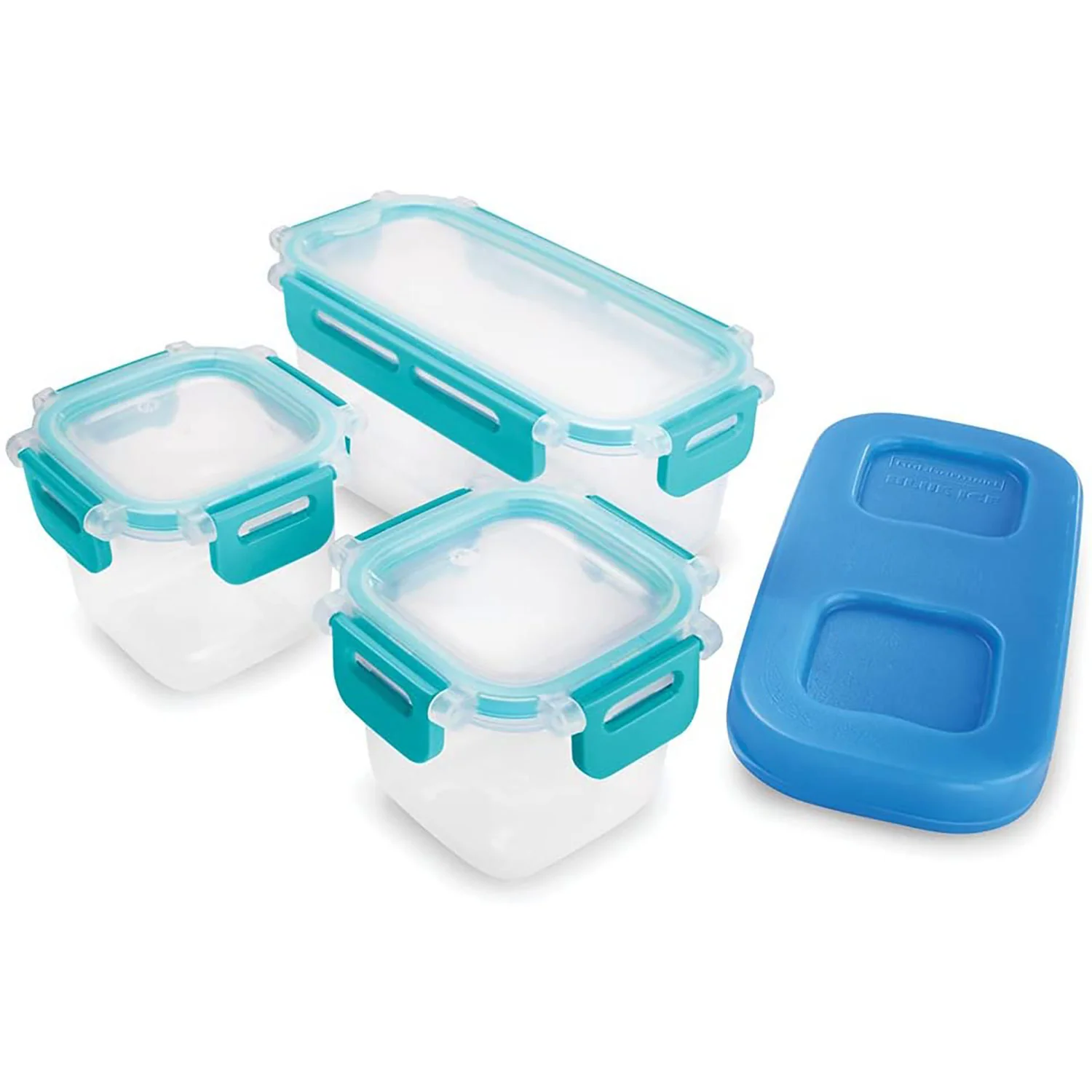 Rubbermaid LunchBlox Leak-Proof Snack Kit, Small, Blue-Clear - Image 4