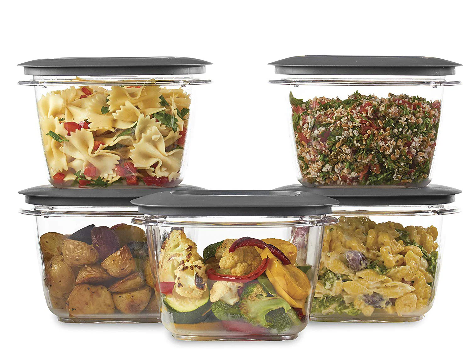 Rubbermaid Premier 5-Pack Easy Find Container Set With Lids, Clear, 7-Cup - Image 2
