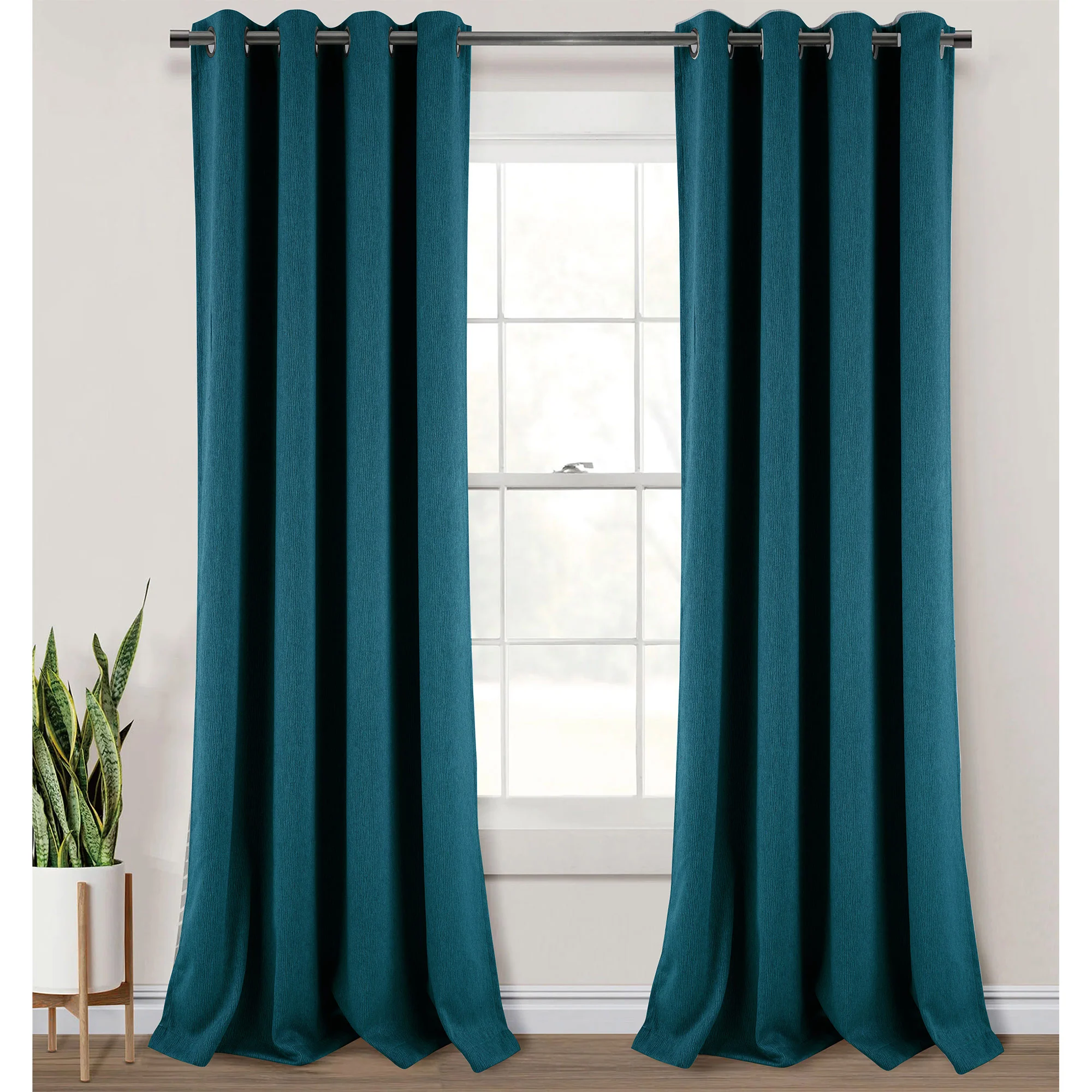 Salem Faux Linen Room Darkening Grommet Window Panel, 54x84 Inches - Image 3
