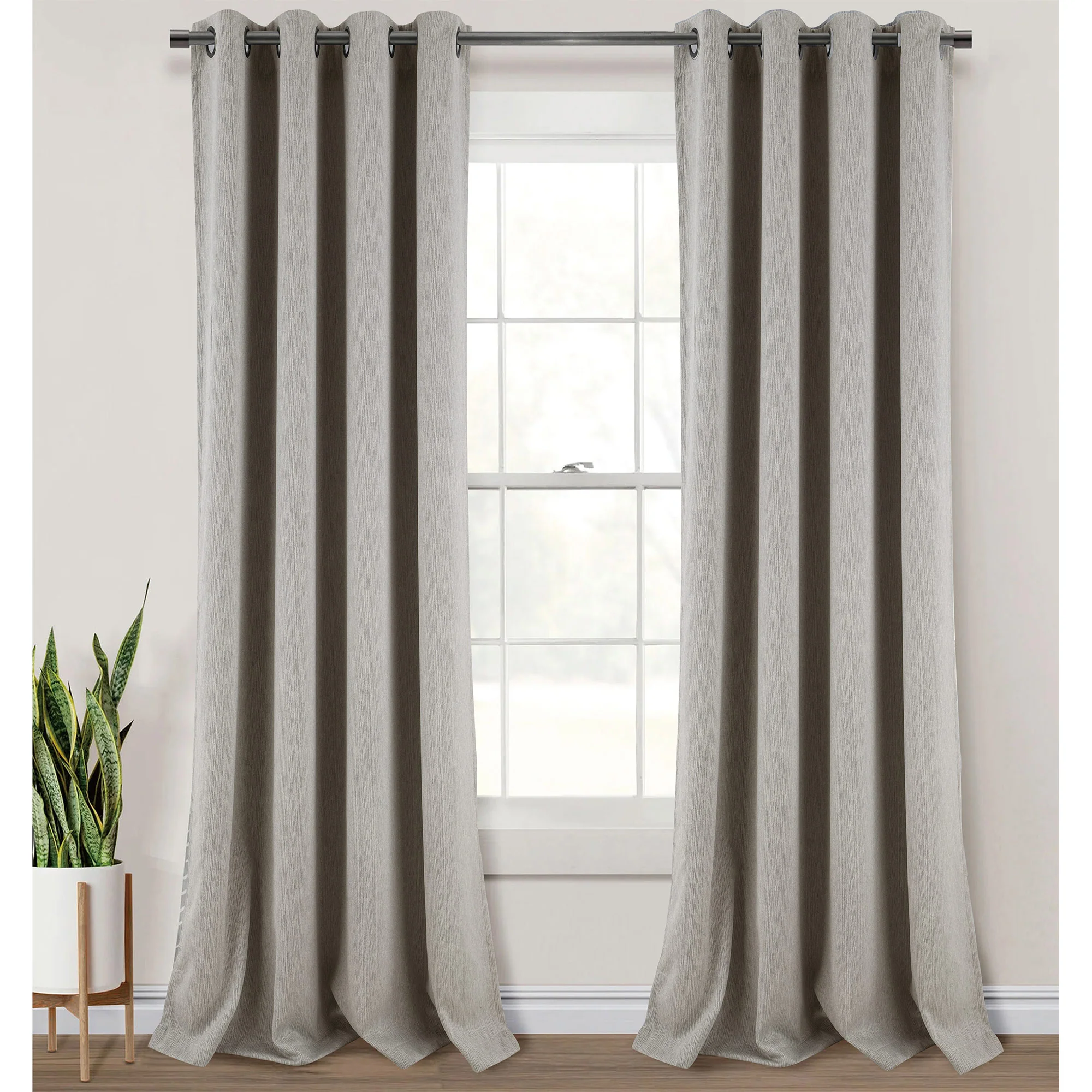 Salem Faux Linen Room Darkening Grommet Window Panel, 54x84 Inches - Image 4
