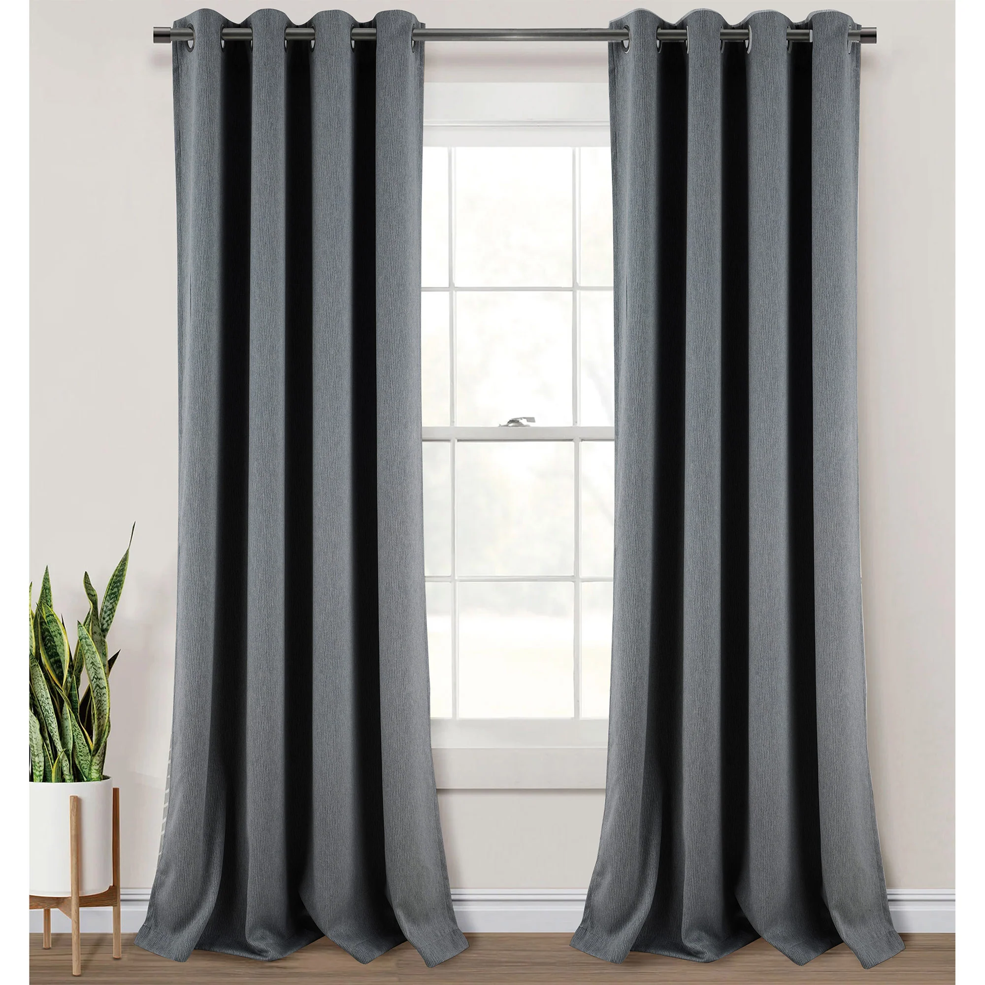 Salem Faux Linen Room Darkening Grommet Window Panel, 54x84 Inches - Image 7