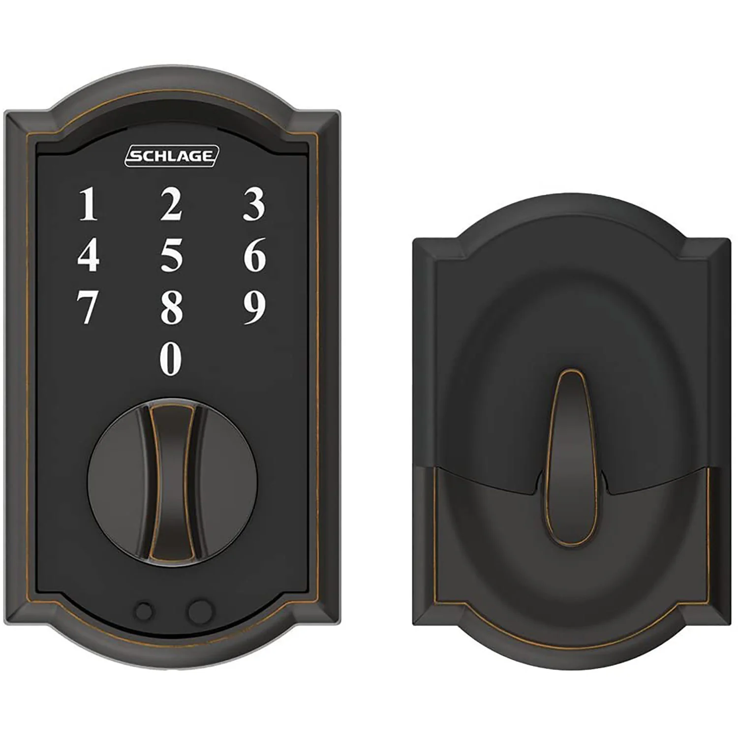Schlage Camelot Touch Keyless Touchscreen Deadbolt, Aged Bronze - Image 2