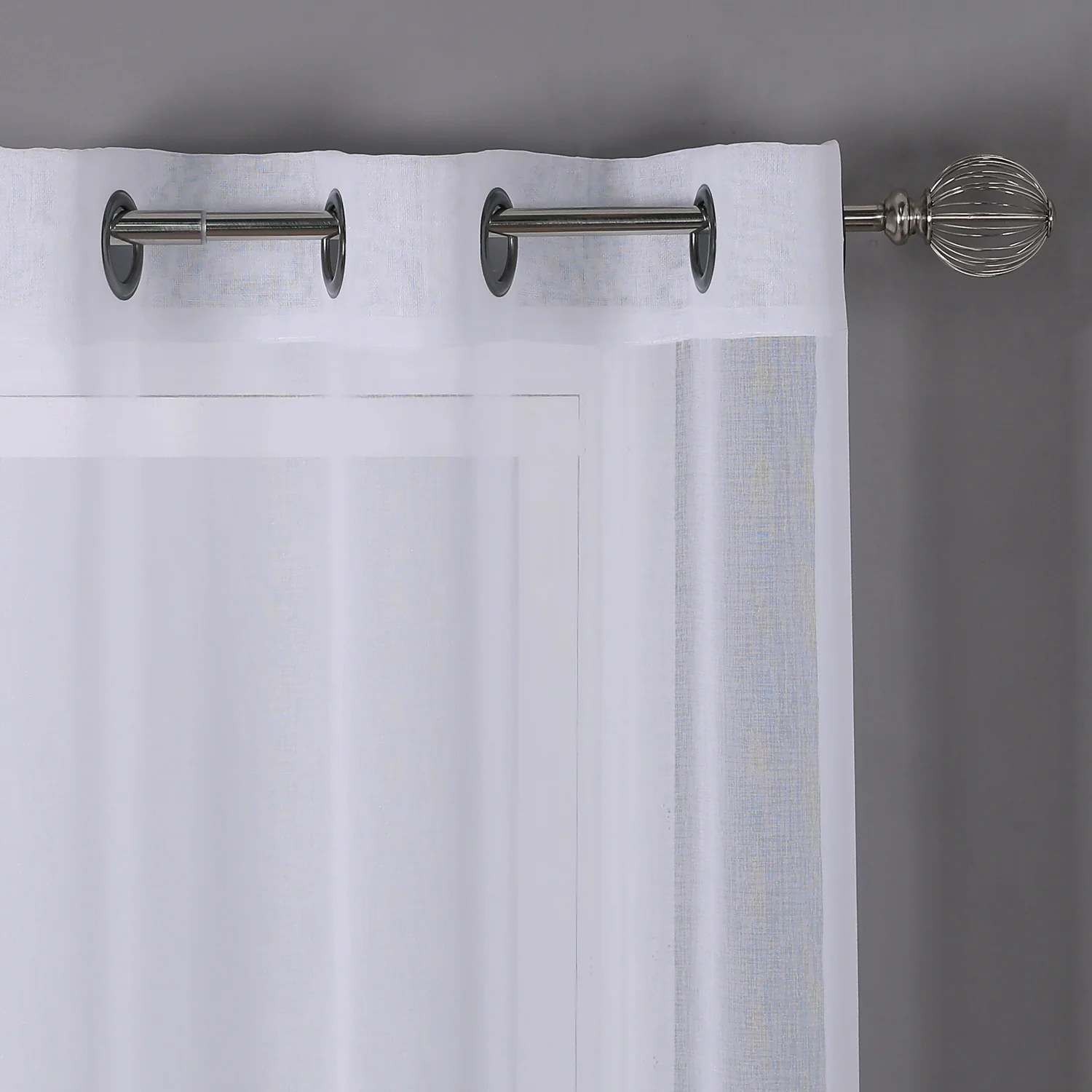 Sheffield 2-Pack Solid Sheer Grommet Window Panel, White, 76x84 Inches - Image 2