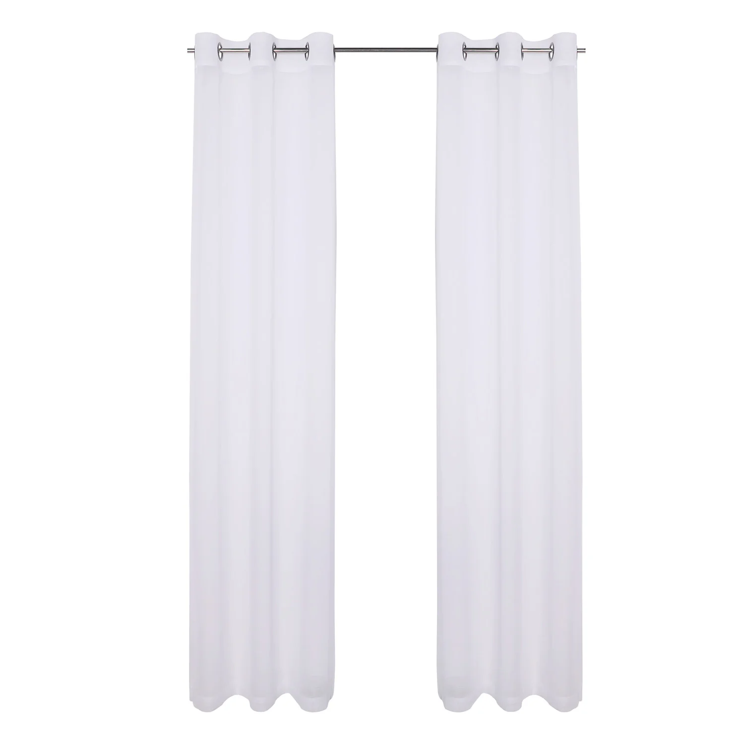 Sheffield 2-Pack Solid Sheer Grommet Window Panel, White, 76x84 Inches - Image 4