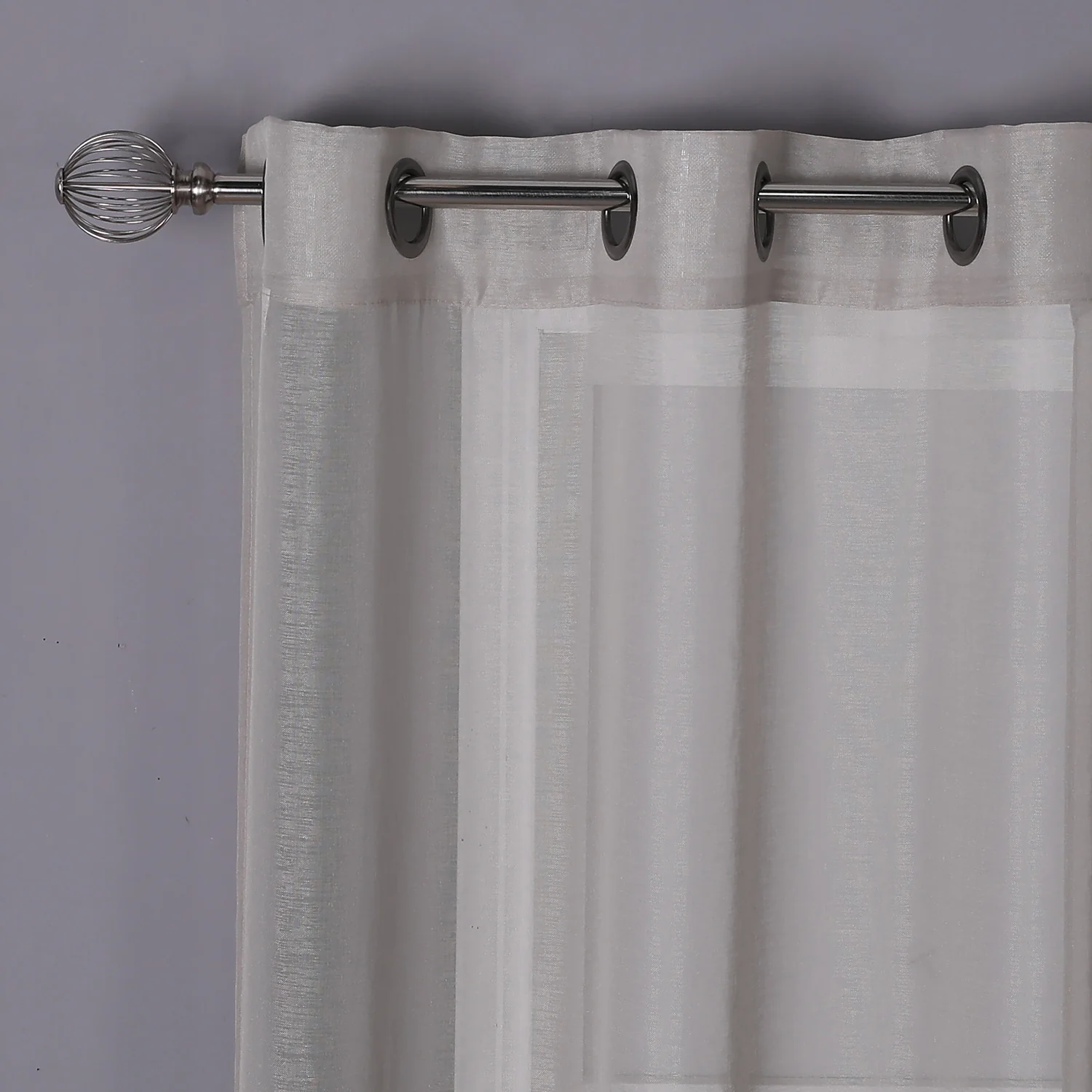 Sheffield 2-Pack Solid Sheer Grommet Window Panel, Linen, 76x84 Inches - Image 2