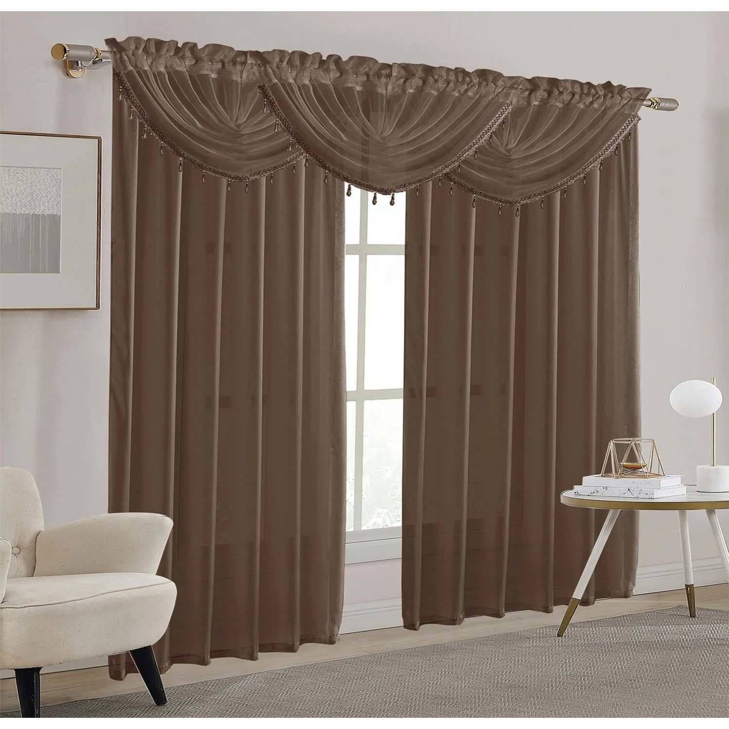 Sheila Sheer Rod Pocket Window Valance and Panel Treatments, All Sold Separately - Image 33