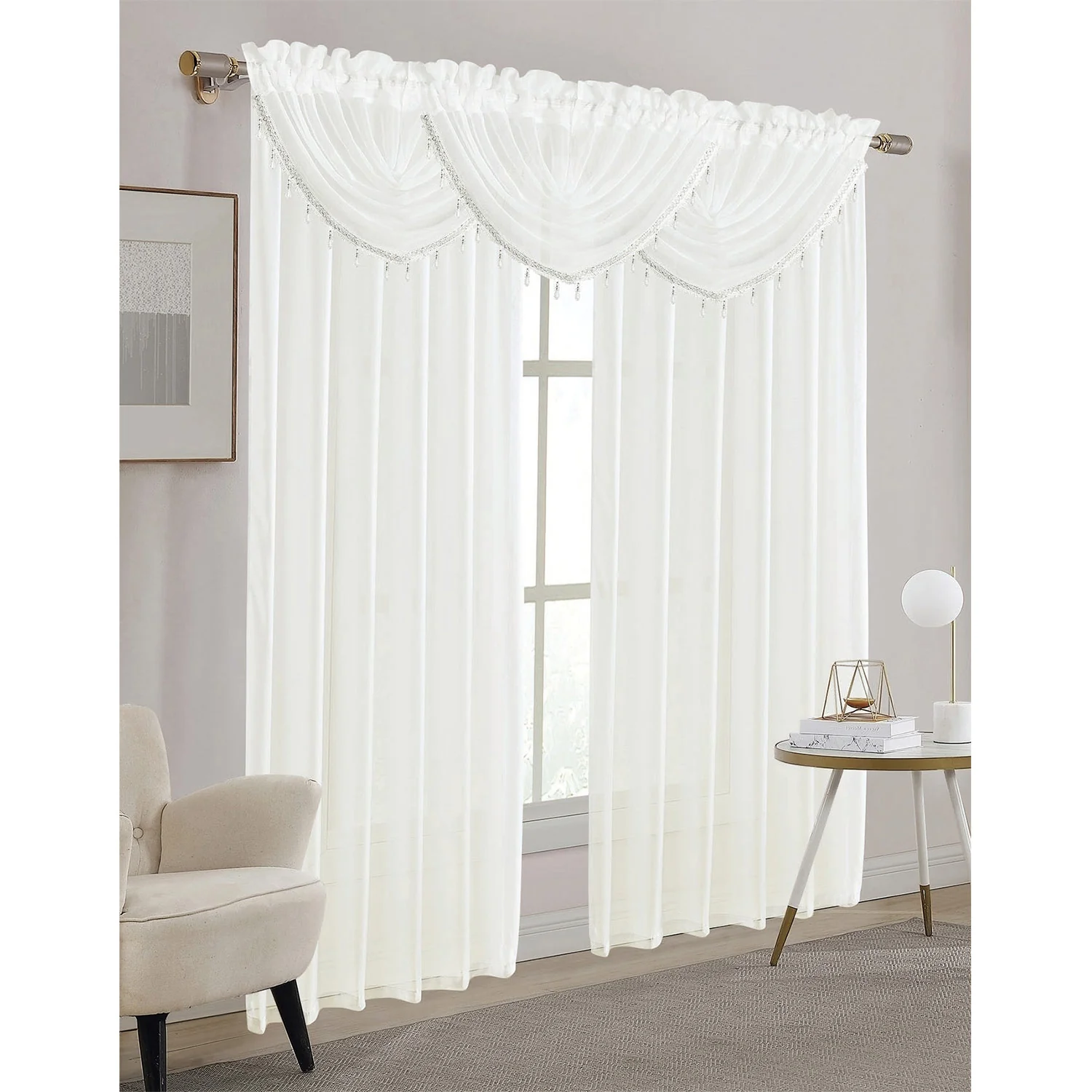 Sheila Sheer Rod Pocket Window Valance and Panel Treatments, All Sold Separately - Image 36