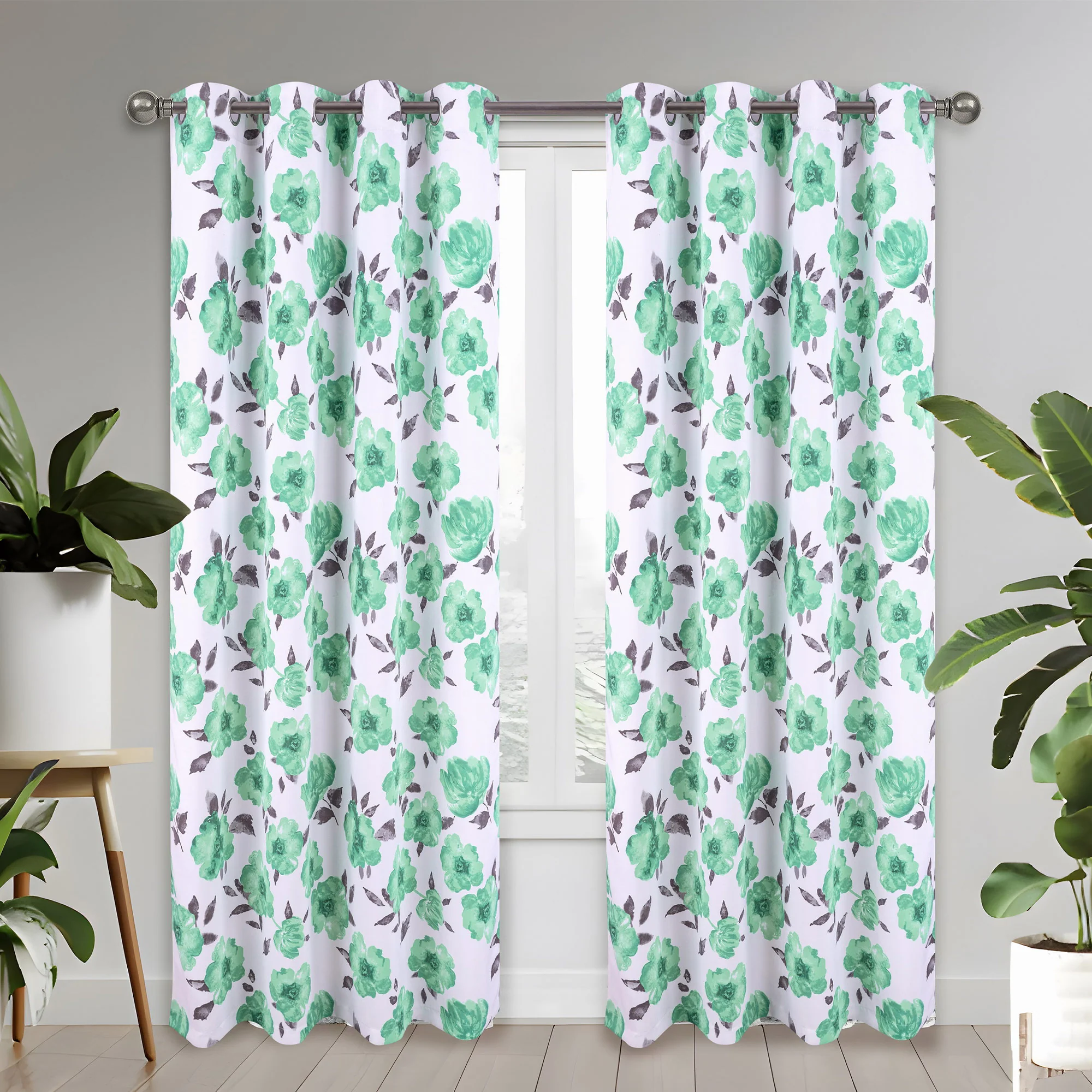 Sherly Floral Room Darkening Grommet Window Panel, 54x84 Inches - Image 3