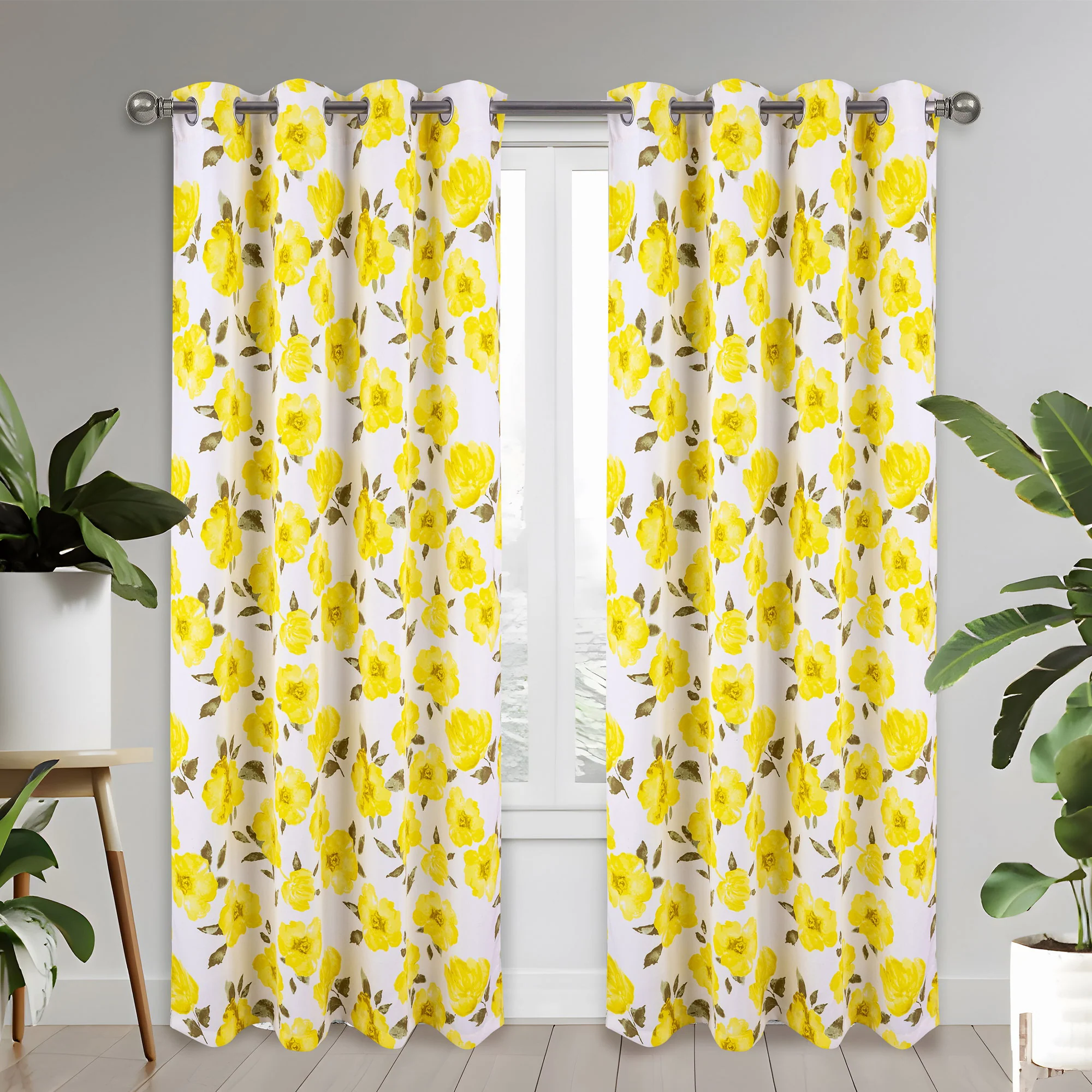 Sherly Floral Room Darkening Grommet Window Panel, 54x84 Inches - Image 5