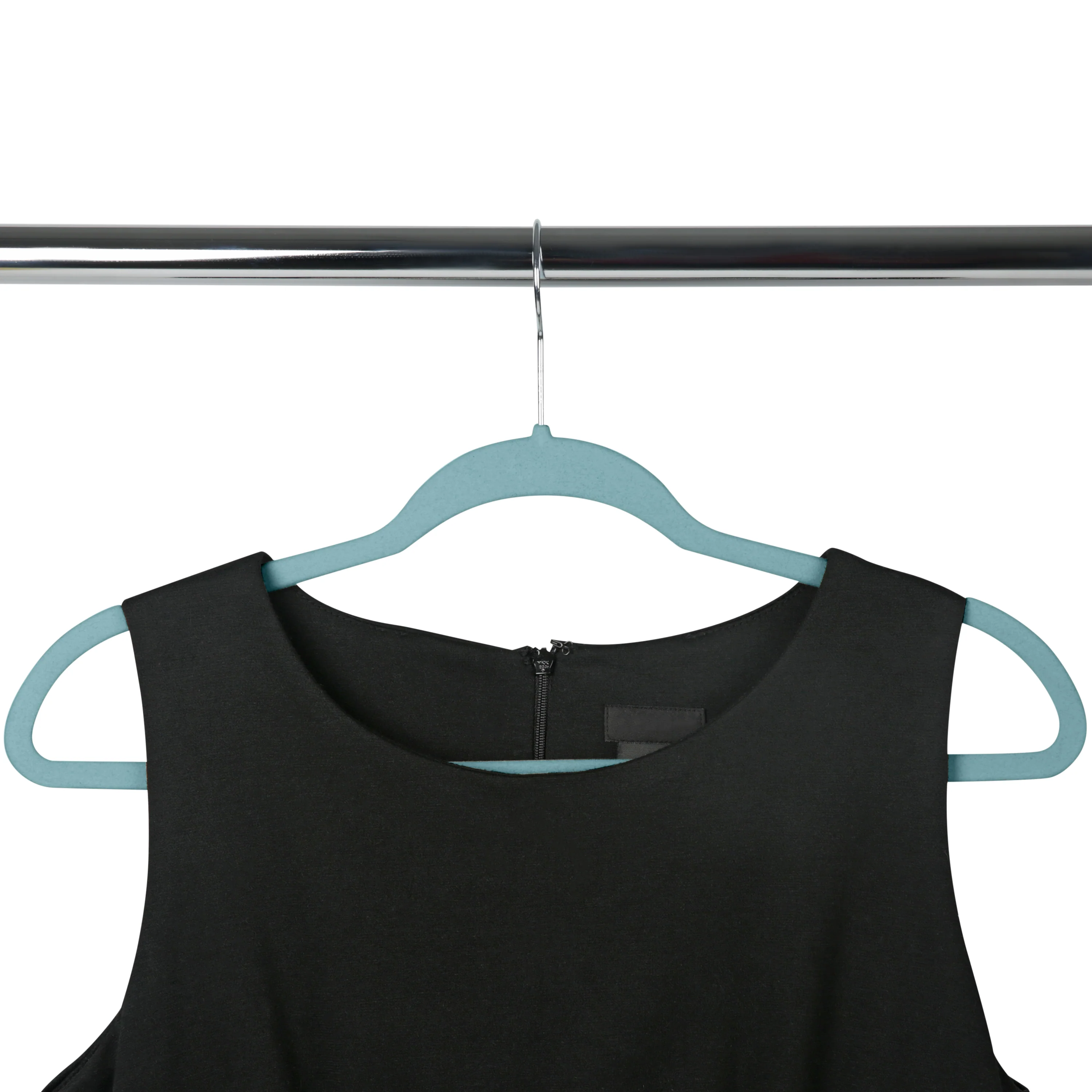 Simplify 10 Super Slim Velvet Huggable Hangers in Dusty Blue - Image 3