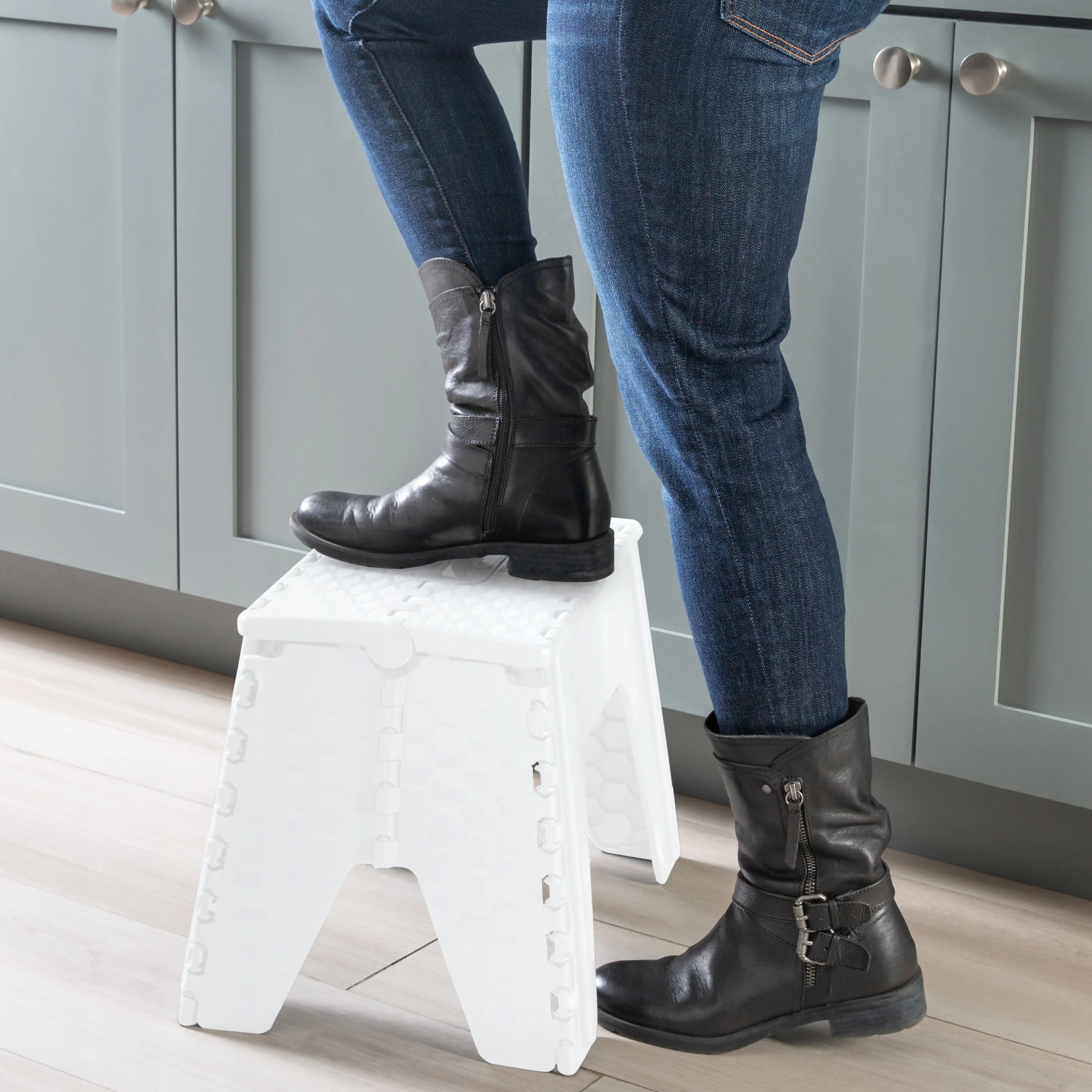 Simplify 12" Folding Step Stool in Black - Image 4