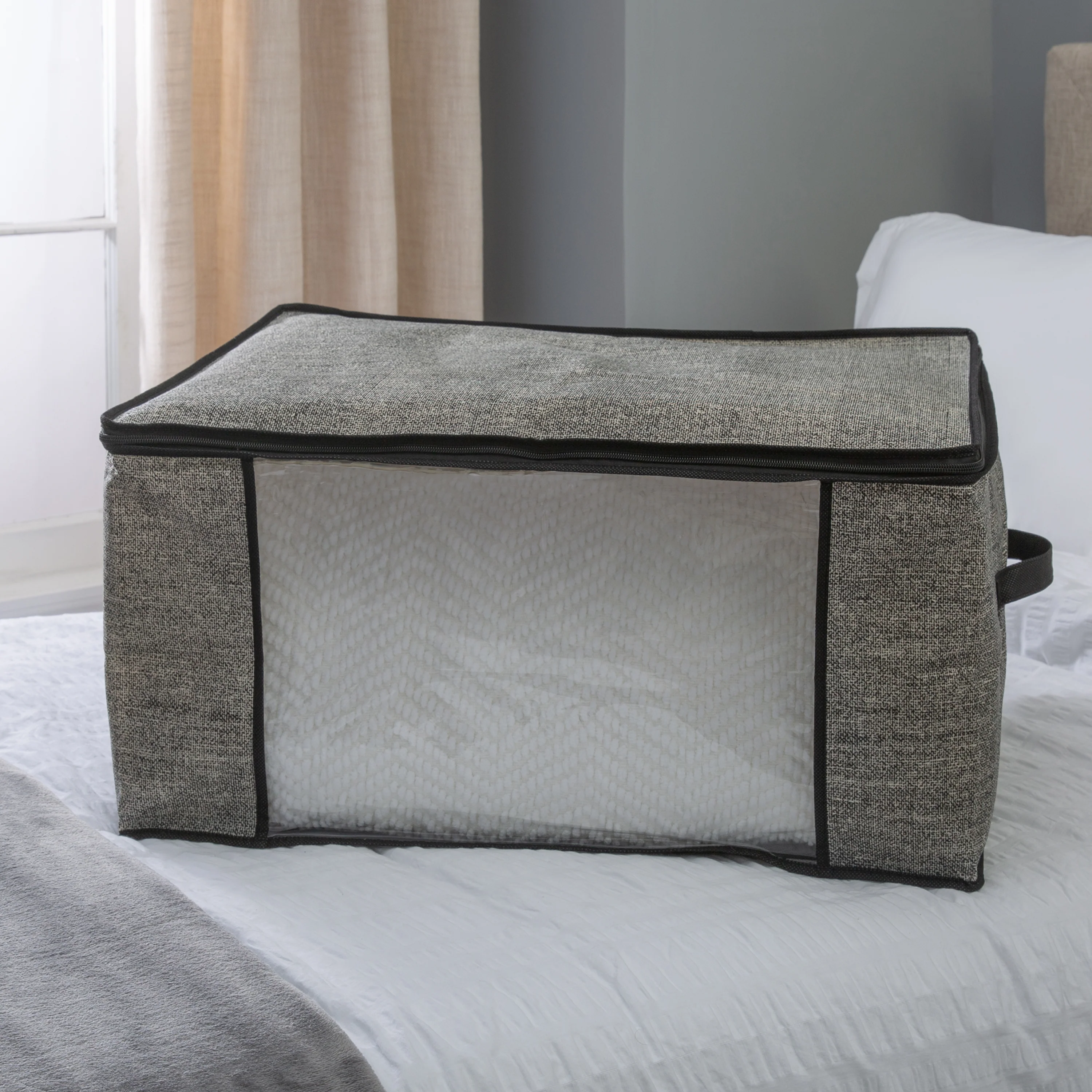 Simplify 2 Pack Blanket Storage Bag in Black - Image 4