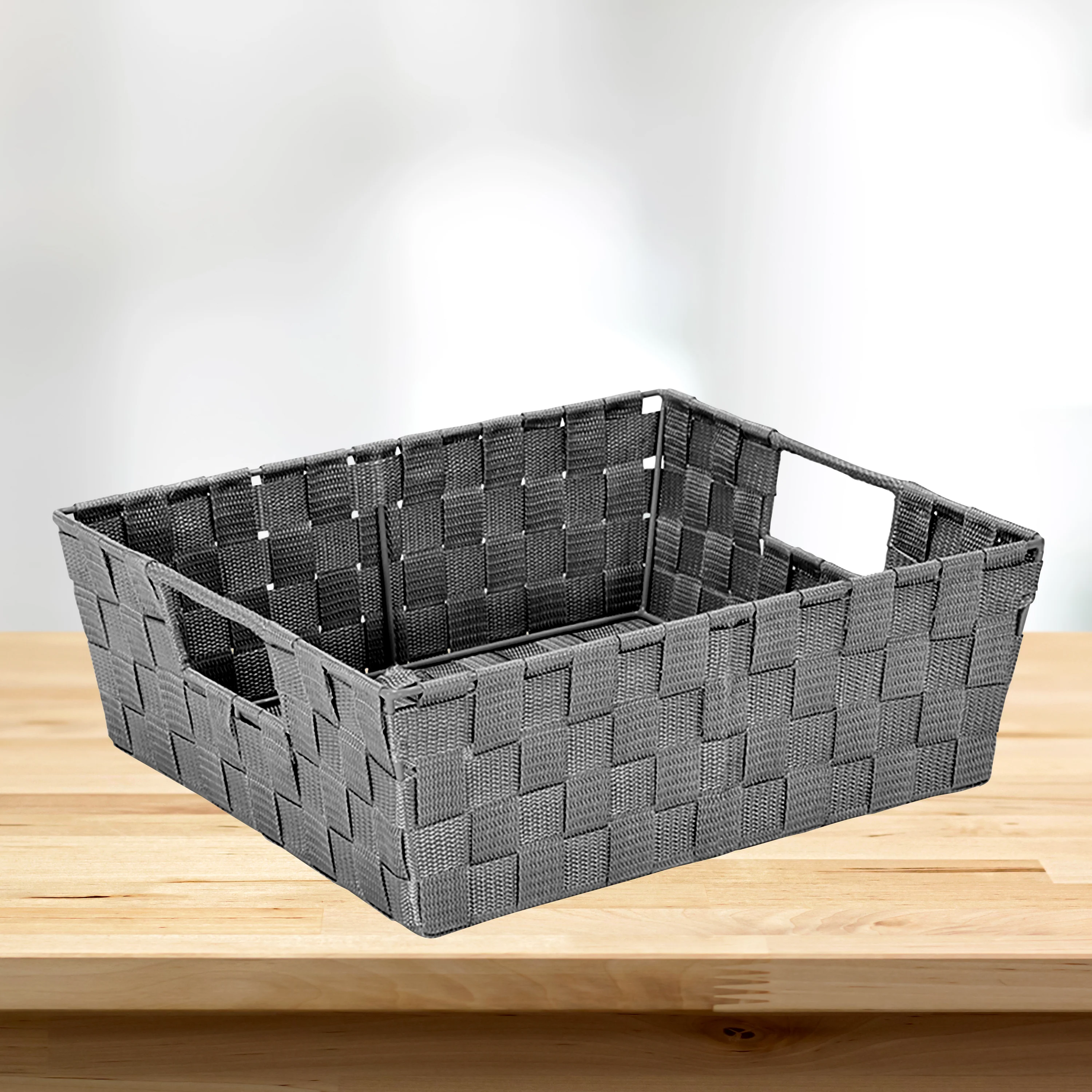 Simplify 2 Pack Large Storage Shelf Tote in Grey - Image 2