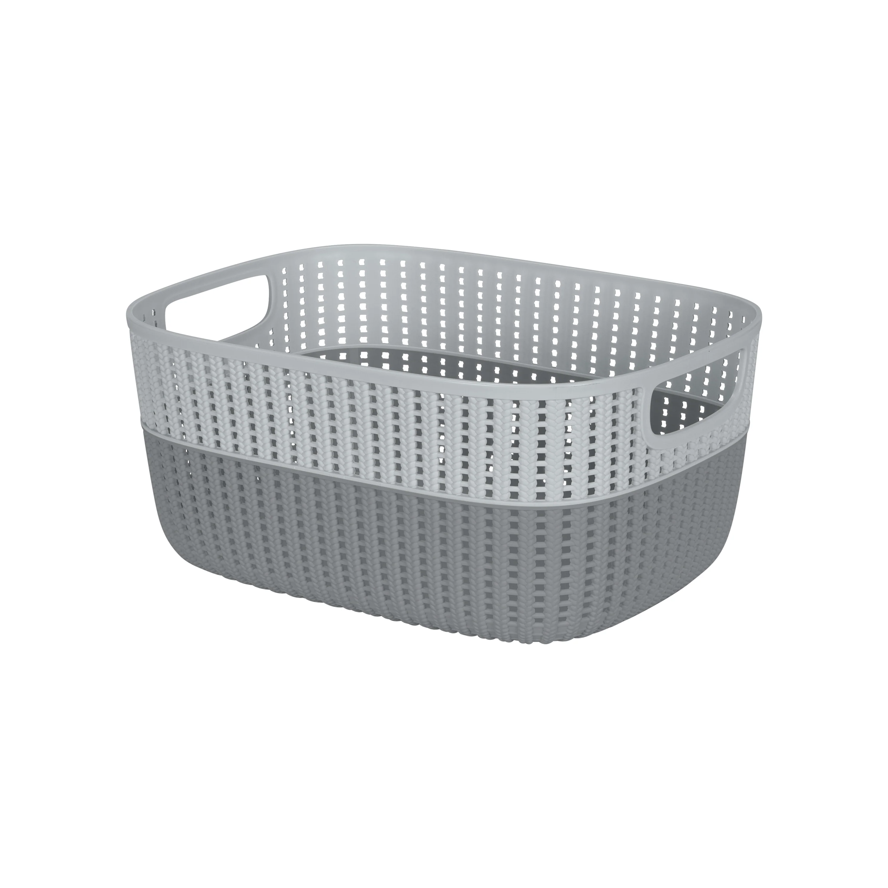 Simplify 2-Tone Decorative Large Storage Basket in Grey