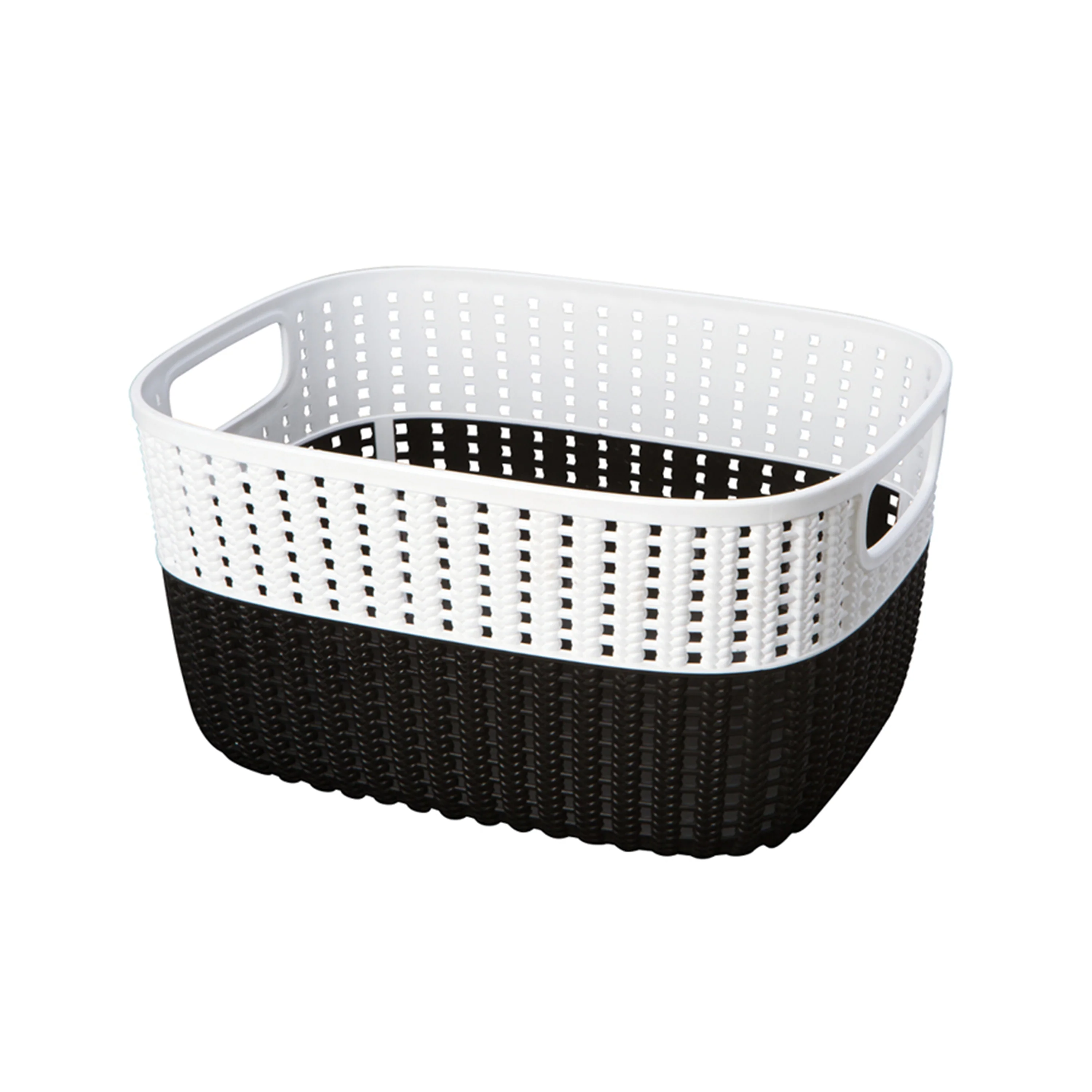 Simplify 2-Tone Decorative Small Storage Basket in Black