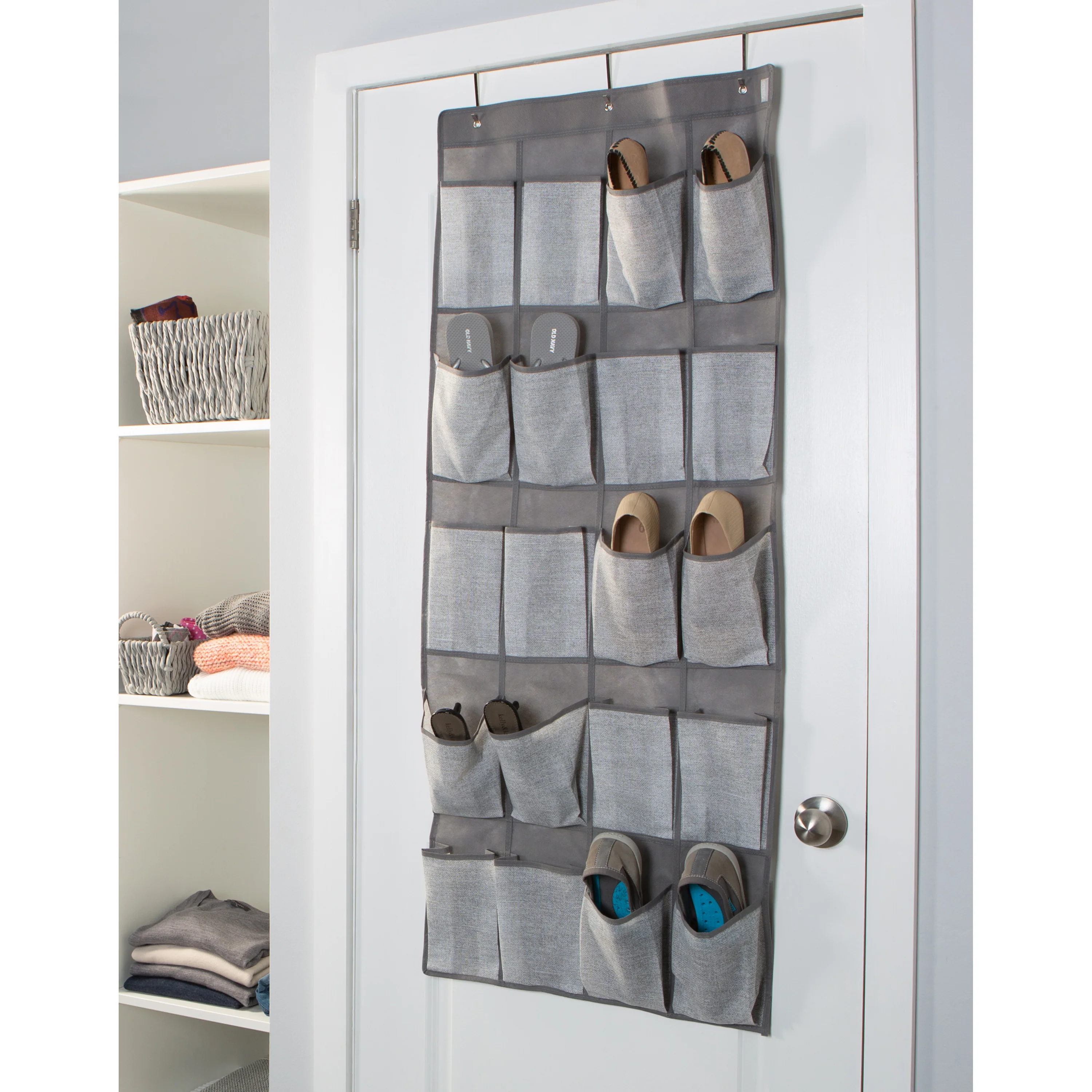 Simplify 20-Pocket  Shoe Organizer in Heather Grey - Image 3