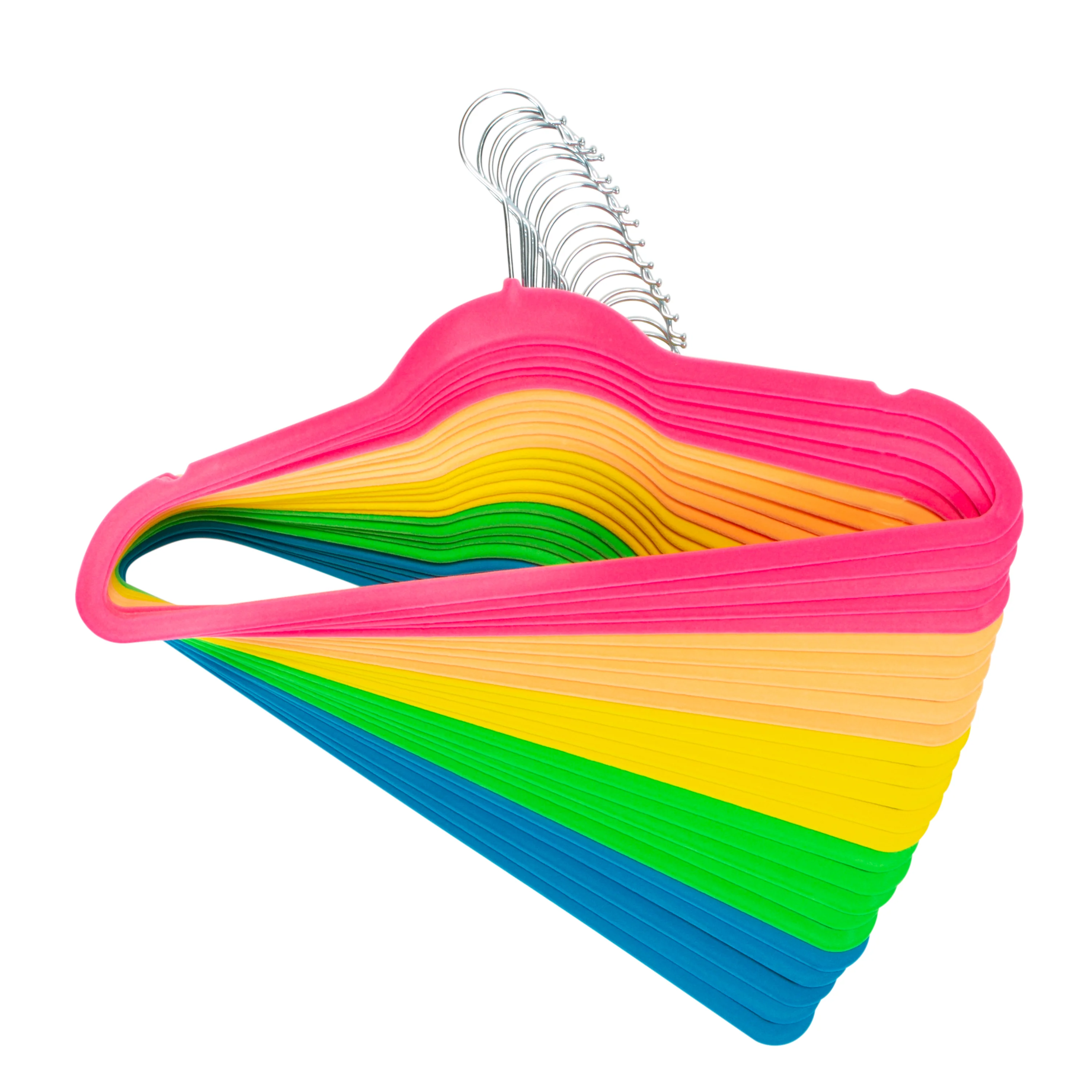 Simplify 25 Pack Slim Velvet Hangers in Neon - Image 2