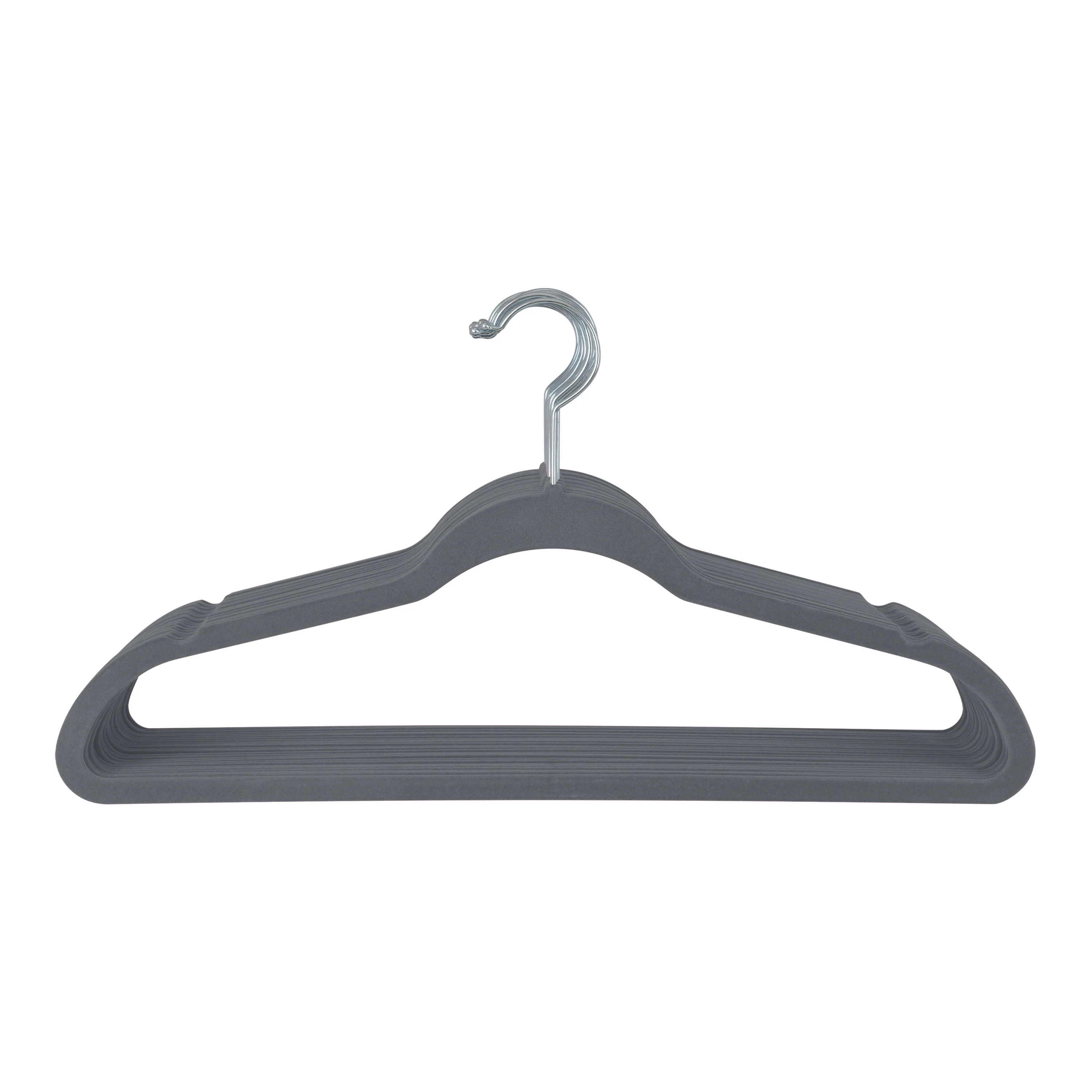 Simplify 25 Pack Slim Velvet Suit Hangers in Grey