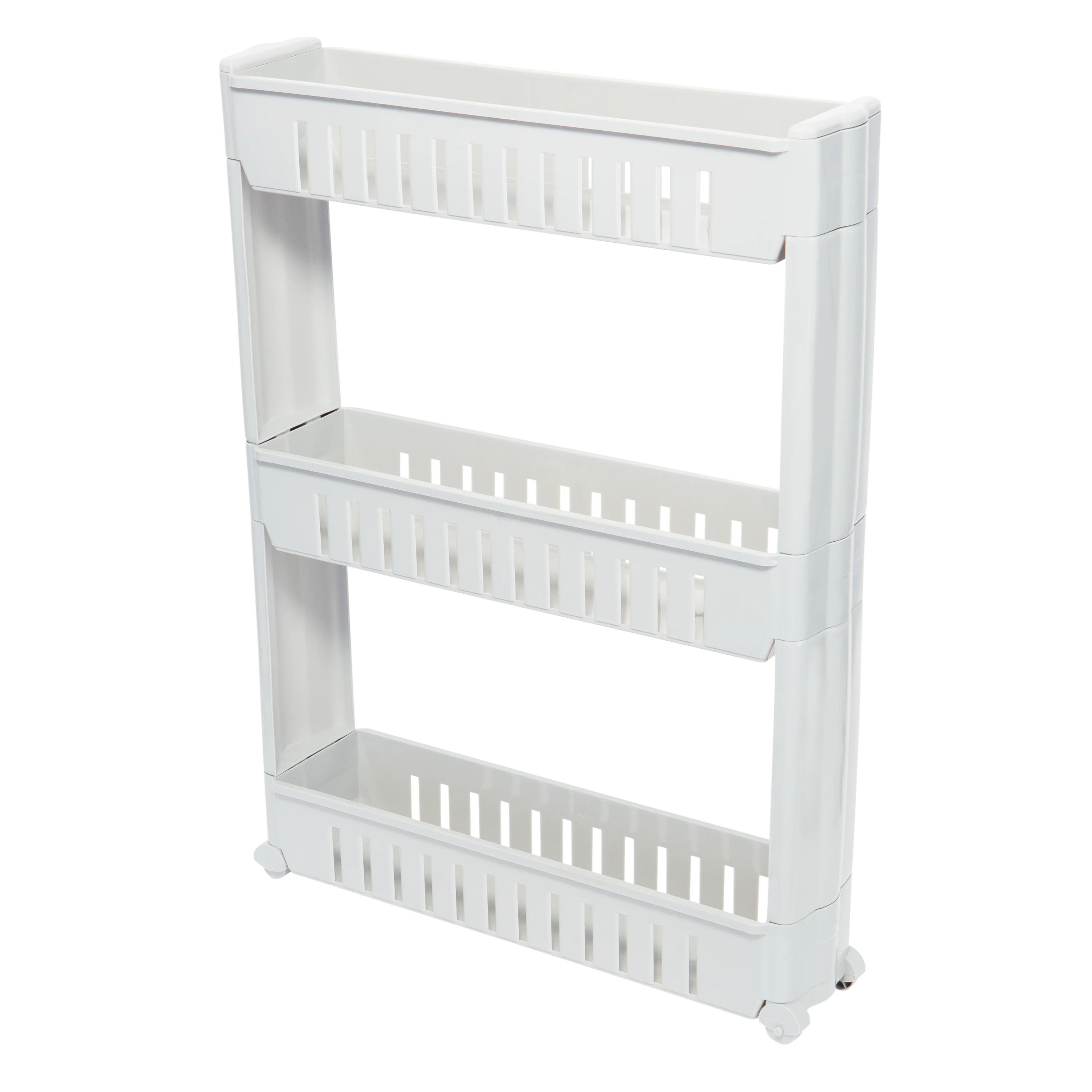 Simplify 3 Tier Slim Slide Out Storage Cart in White, 21x 5x28.35 Inches