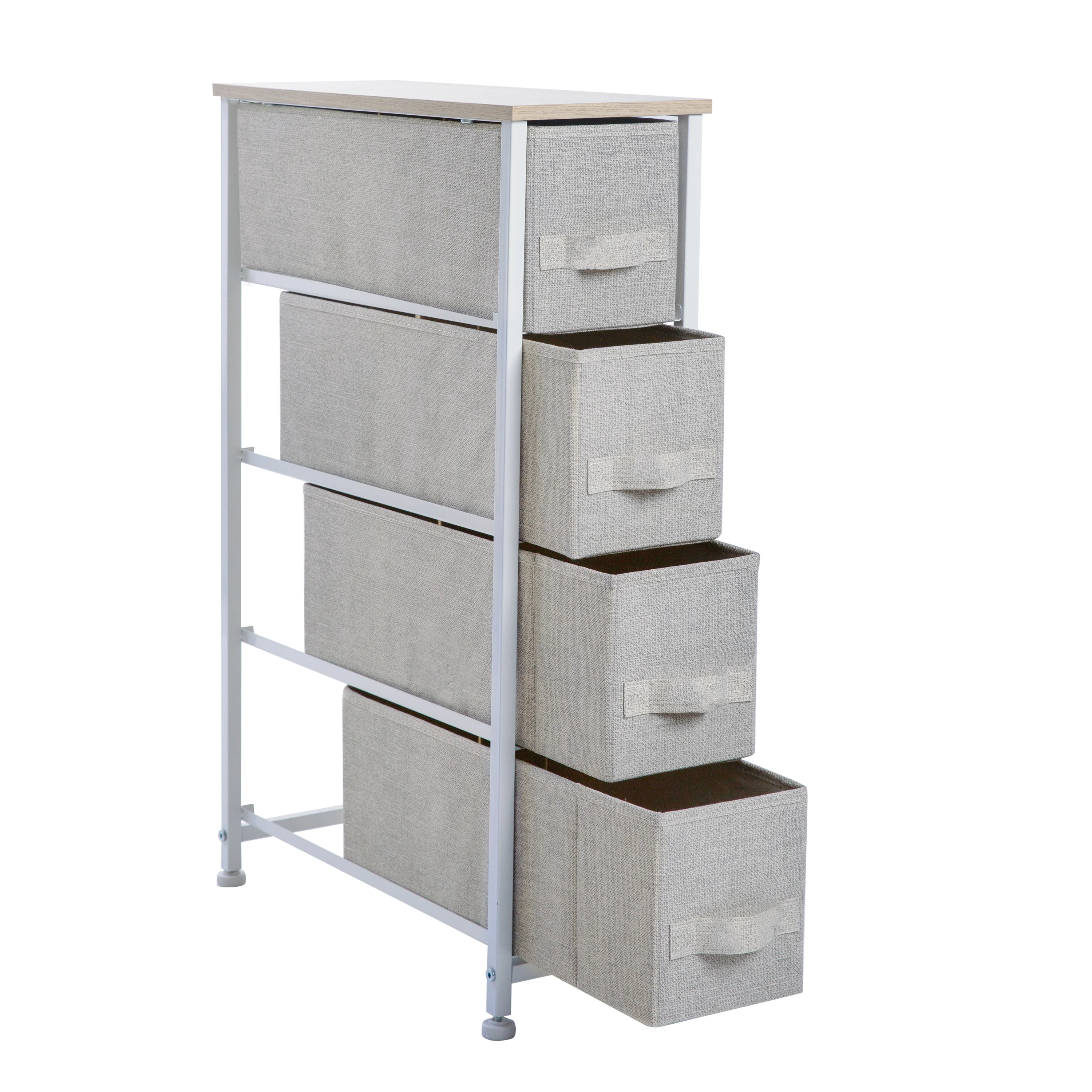 Simplify 4 Drawer Narrow Storage Chest in Beige