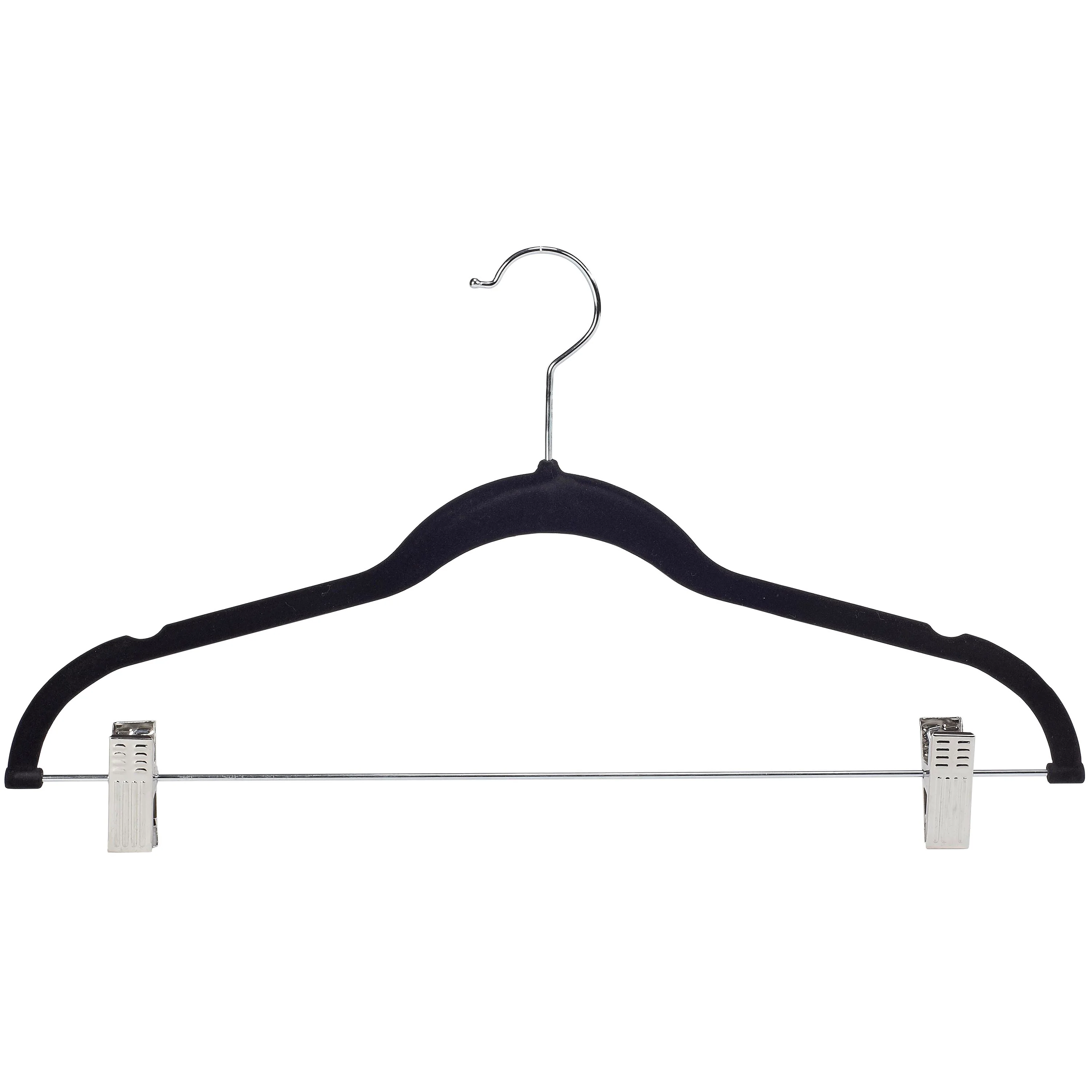 Simplify 6 Pack Velvet Hangers with Clips in Black - Image 2