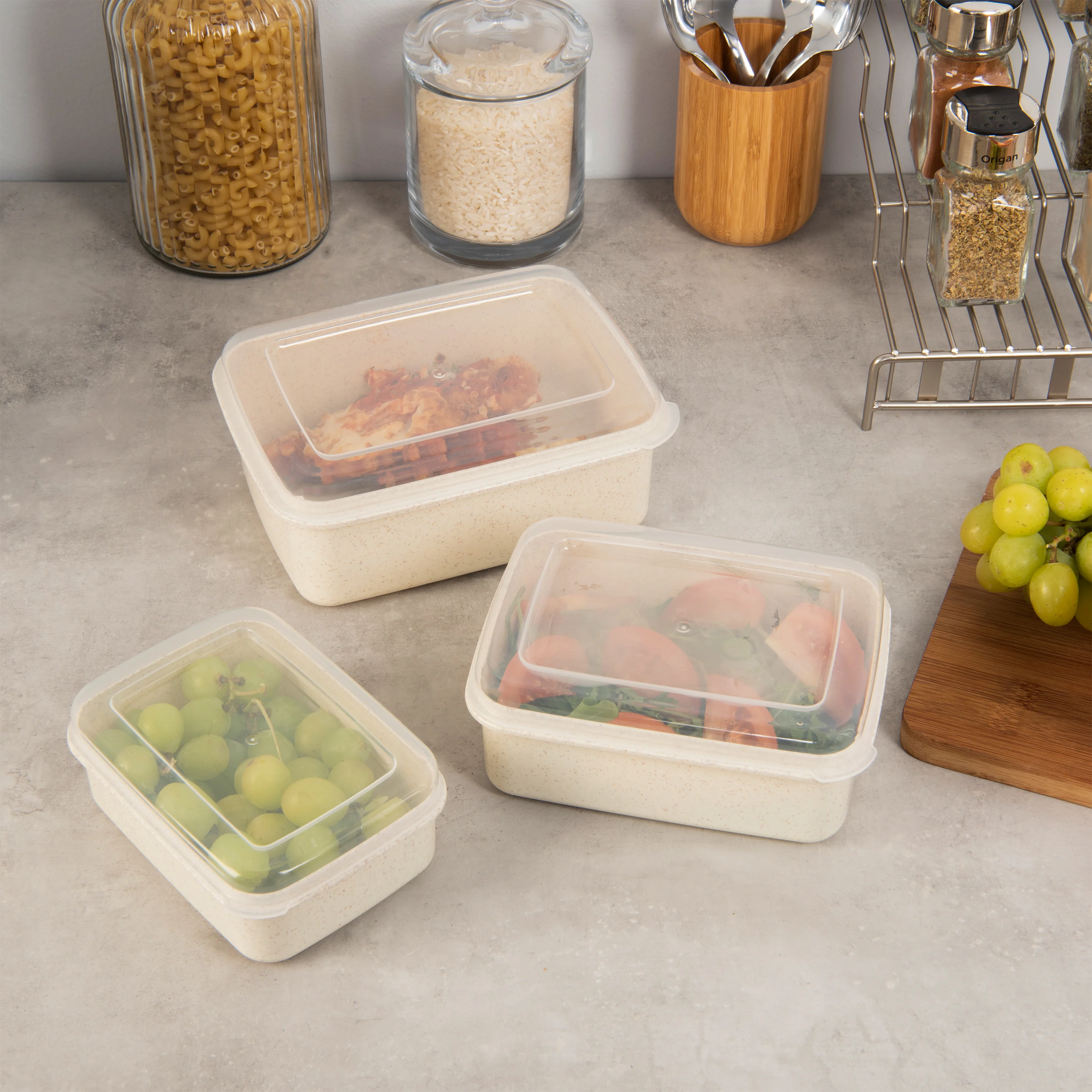 Simplify 6 Piece Natural Food Storage Containers - Image 3
